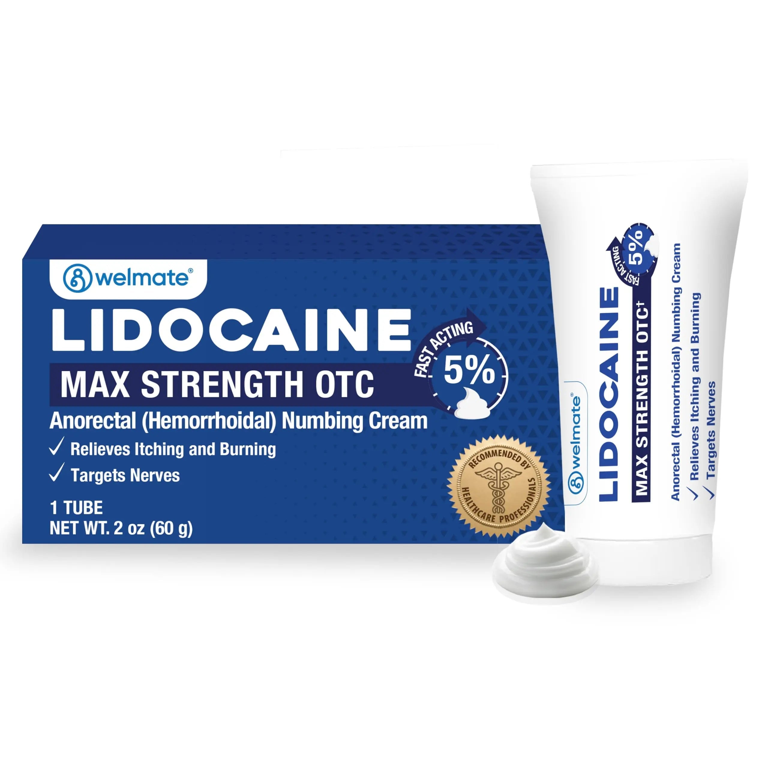 WELMATE 5% Lidocaine Cream for Hemorrhoids – Fast-Acting Lidocaine Numbing Cream & Topical Analgesic Cream for Anorectal Itch Relief, Unscented, Child Resistant Packaging 2 oz (60g) WELMATE buy supplements canada