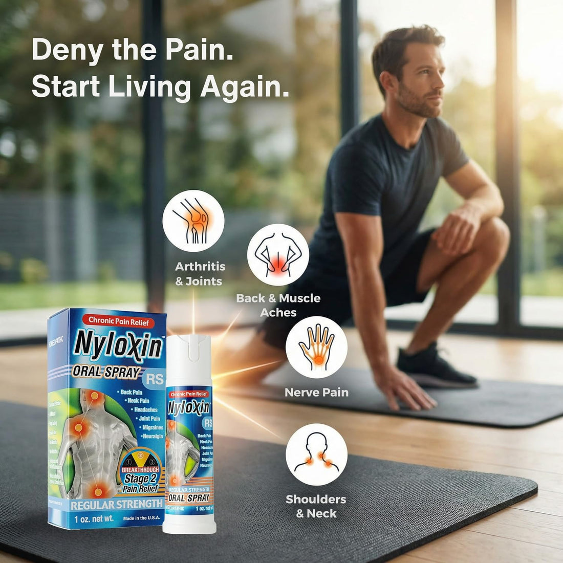 Nyloxin Oral Spray Arthritis Pain Relief, Professional Grade Pain Reliever for Back, Nerve, Knee, Foot, Muscle and Joint Pain Relief and Neuropathy Support (1 oz) (Orange Flavor) Nyloxin buy supplements canada