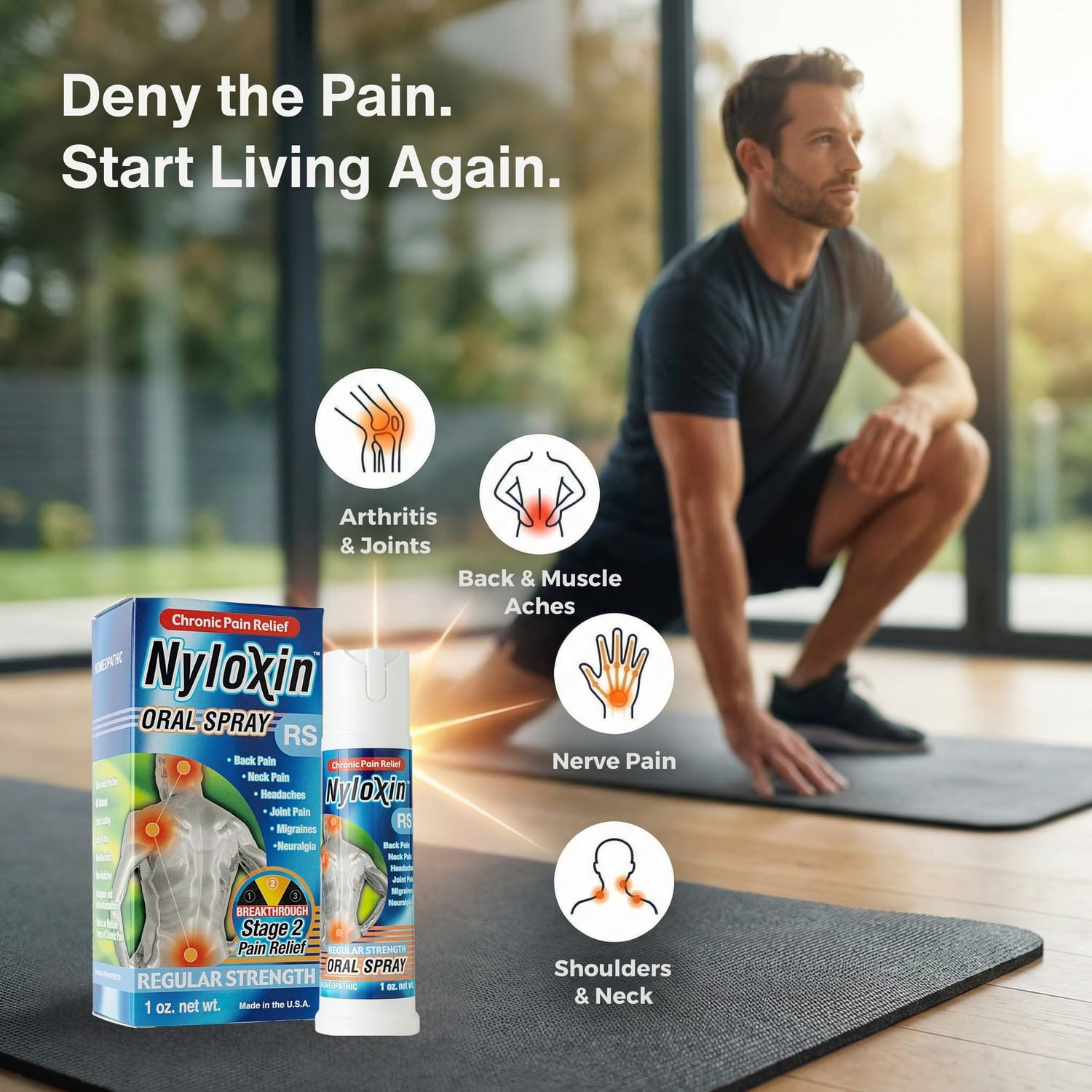 Nyloxin Oral Spray Arthritis Pain Relief, Professional Grade Pain Reliever for Back, Nerve, Knee, Foot, Muscle and Joint Pain Relief and Neuropathy Support (1 oz) (Orange Flavor) Nyloxin buy supplements canada