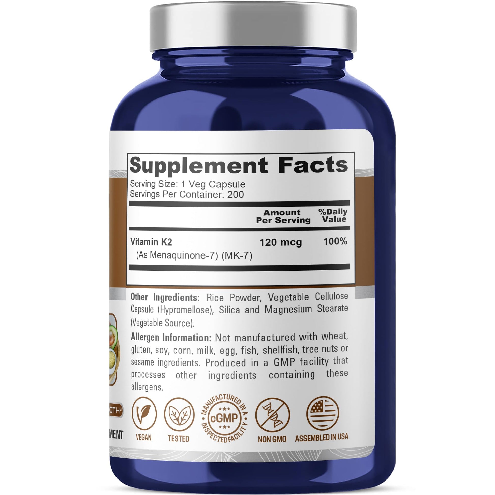NusaPure Vitamin K2 MK7 120 mcg 200 Veggie Caps (Soy Free, Non-GMO, Vegan) NusaPure buy supplements canada