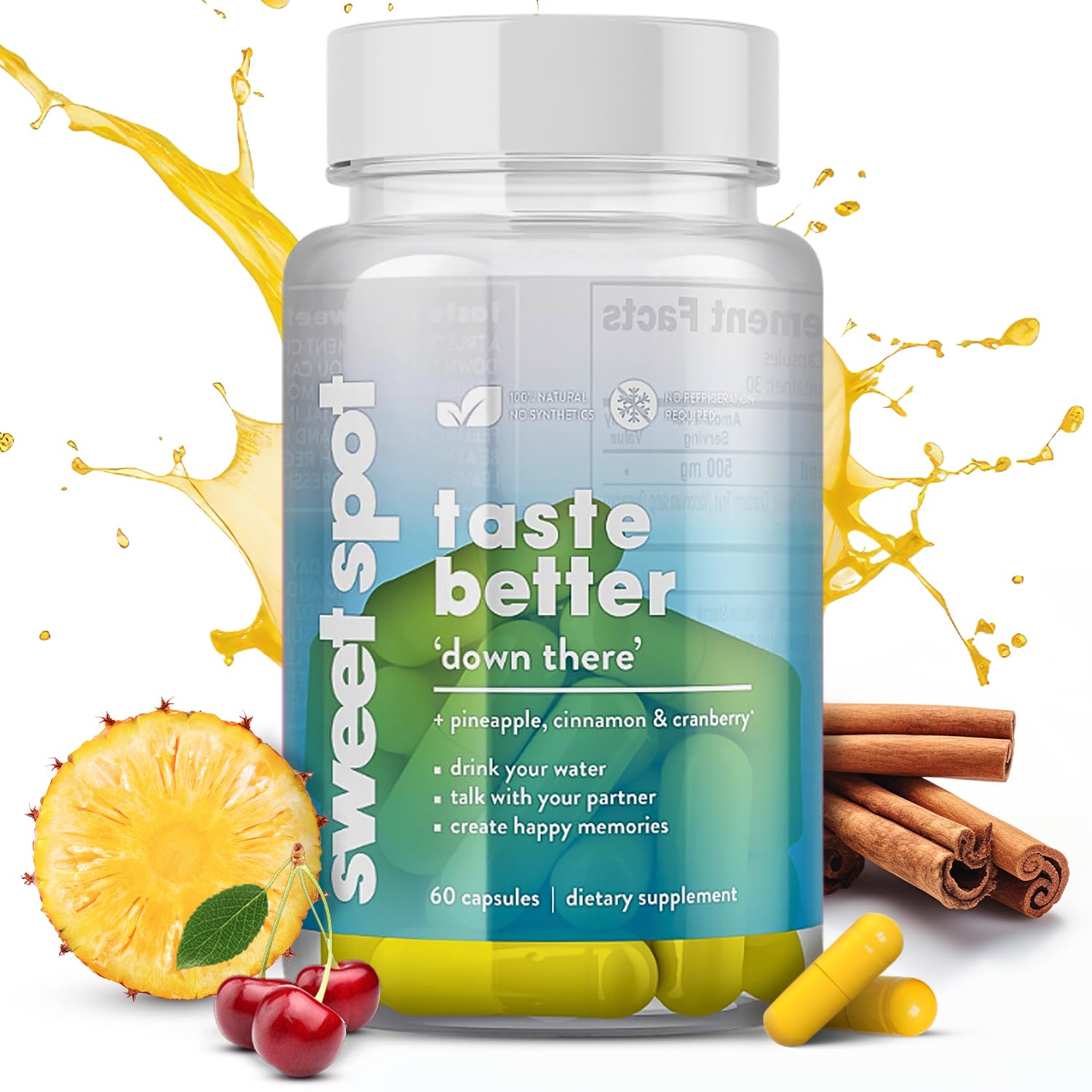 Pineapple Probiotics for Men – 625mg Sweet Spot Formula with Pineapple Extract, Cranberry & Cinnamon, Supports pH Balance & Freshens Taste, 60 Capsules, Made in the USA TASTE THE SWEET SPOT buy supplements canada