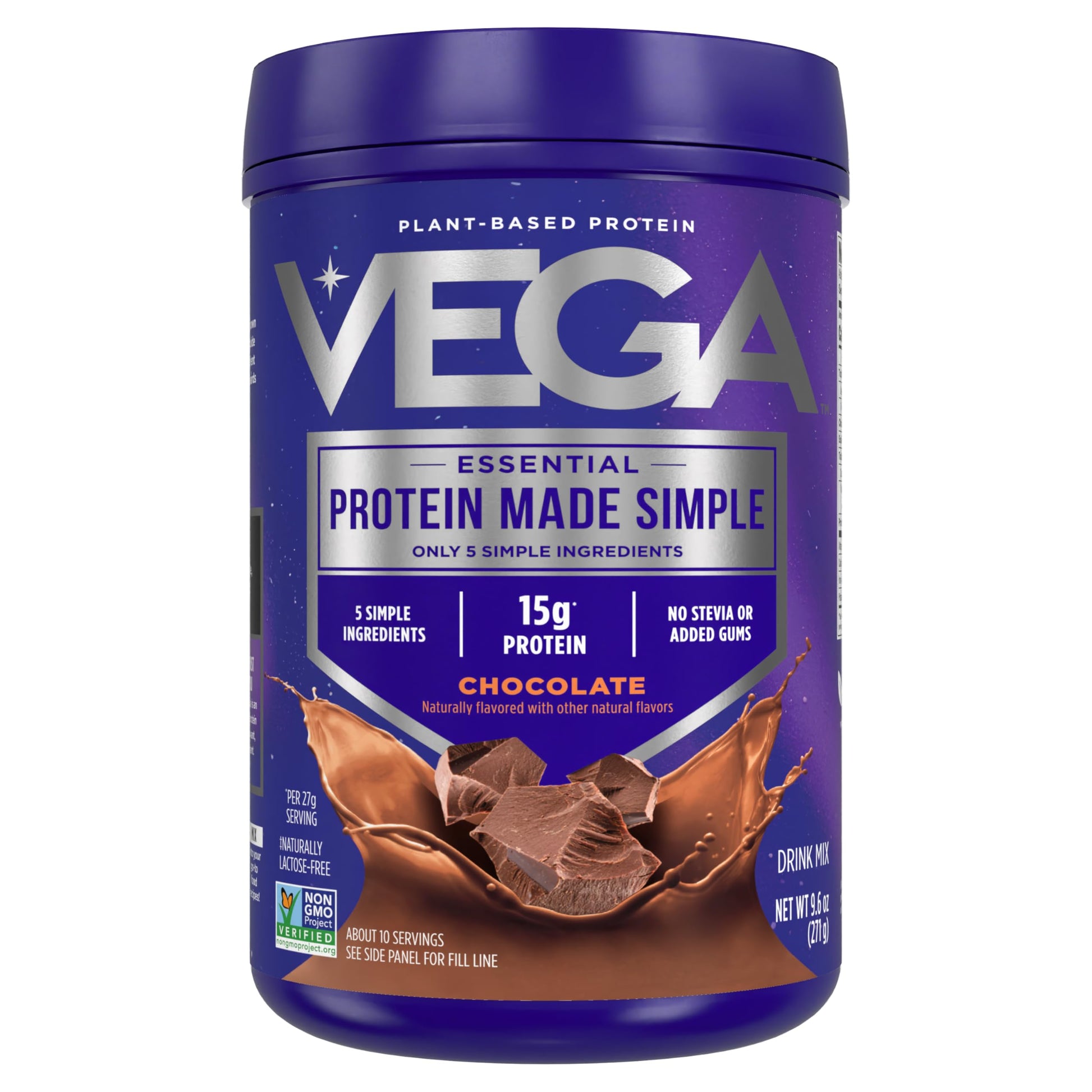 Vega Protein Made Simple - 15g Plant-Based Pea Protein, Chocolate, 10 Servings, Stevia Free, No Artificial Sweeteners or Gums, Non-GMO, Gluten Free, Dairy Free, 9.6oz (Packaging May Vary) Vega buy supplements canada