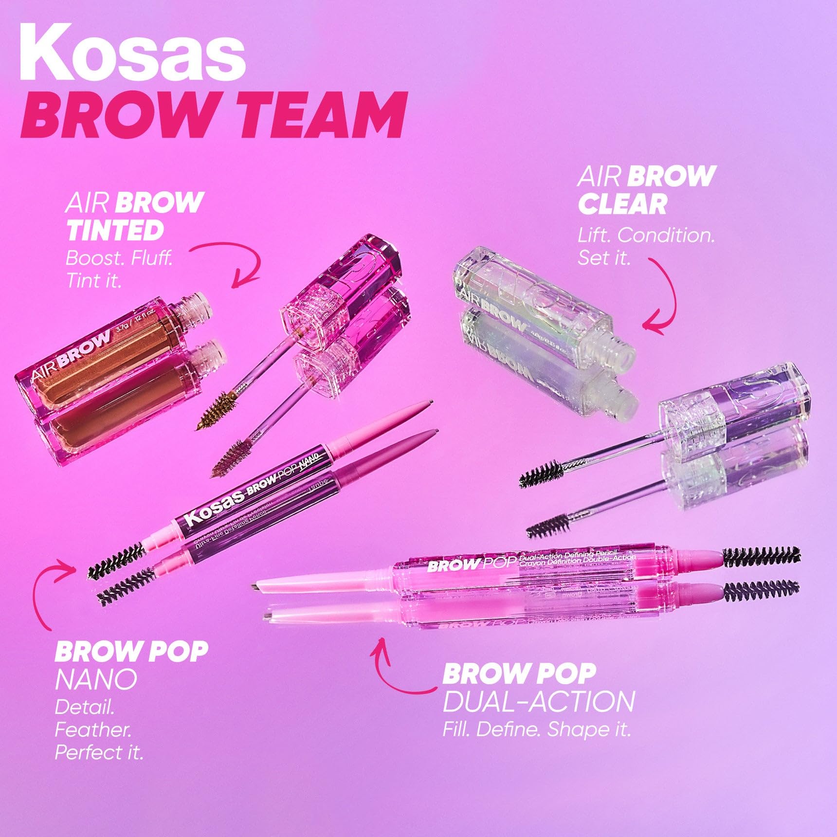 Kosas Air Brow Tinted Eyebrow Gel – Volumizing Brow Gel with Flexible Long-Lasting Hold, Medium Brown Kosas buy supplements canada