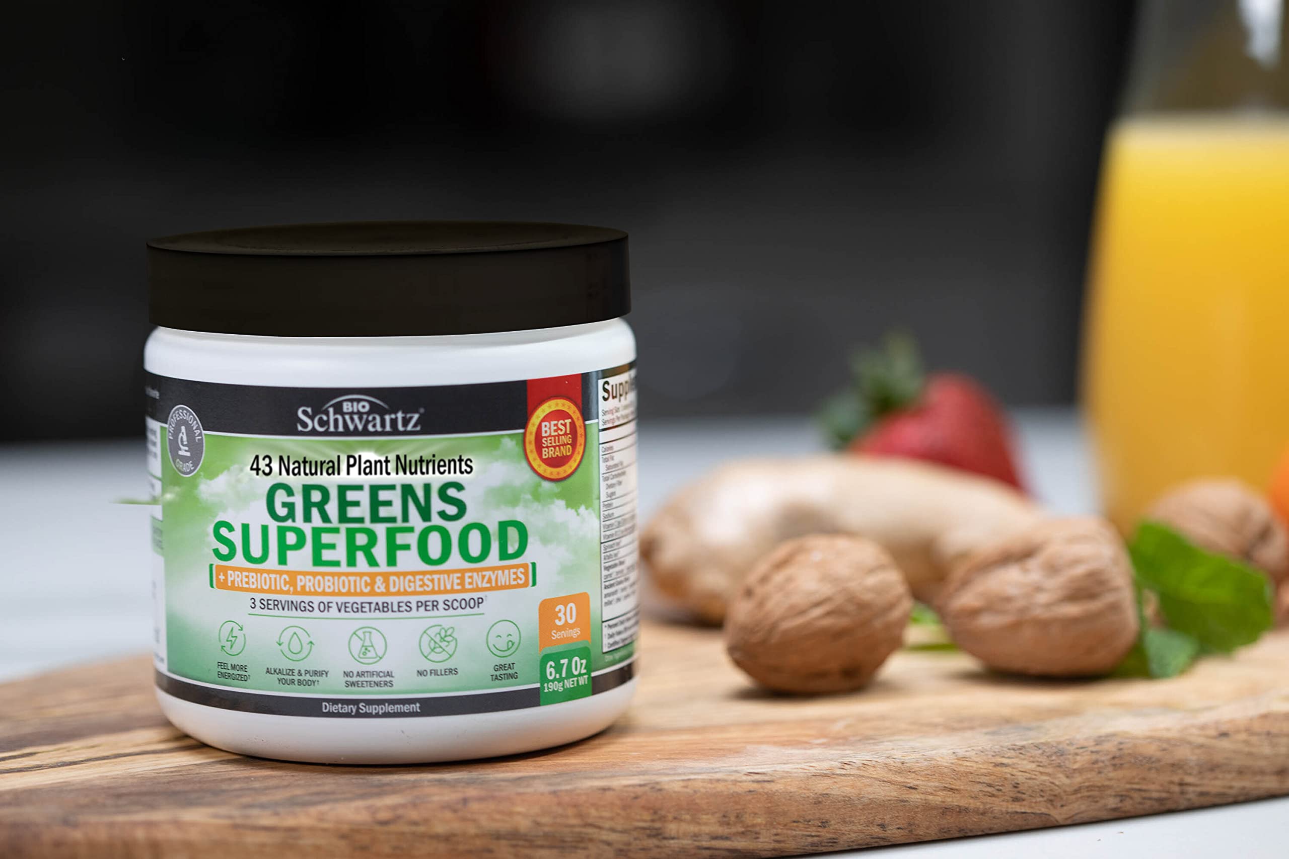 Super Greens Powder Superfood - Greens Powder with Probiotics Prebiotics Digestive BioSchwartz buy supplements canada