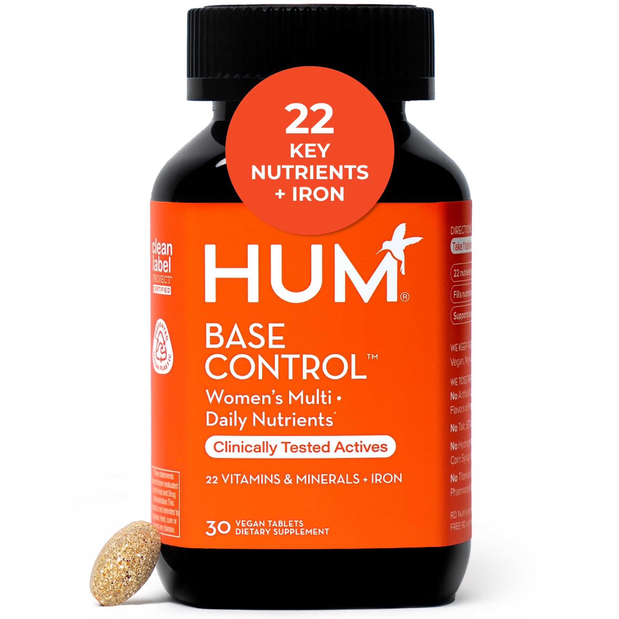 HUM Base Control Multivitamin for Women with Vitamin C, Iron, Biotin, Zinc, B Complex, Daily Women's Multivitamin, 22 Essential Vitamins & Minerals HUM buy supplements canada
