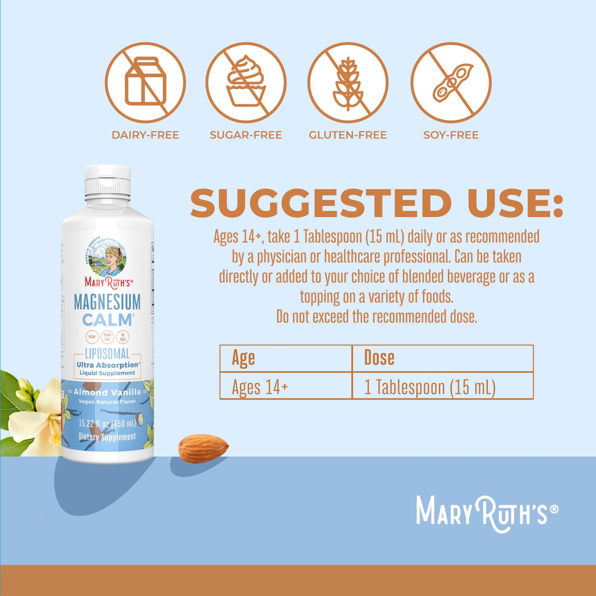 MaryRuth Organics Magnesium Liposomal| Magnesium Supplement | Magnesium Bisglycinate | Muscle & Bone Support | Mood Support Vitamin | Vegan | Non-GMO | Gluten Free | 15.22 Fl Oz | 30 Servings MARYRUTH'S buy supplements canada