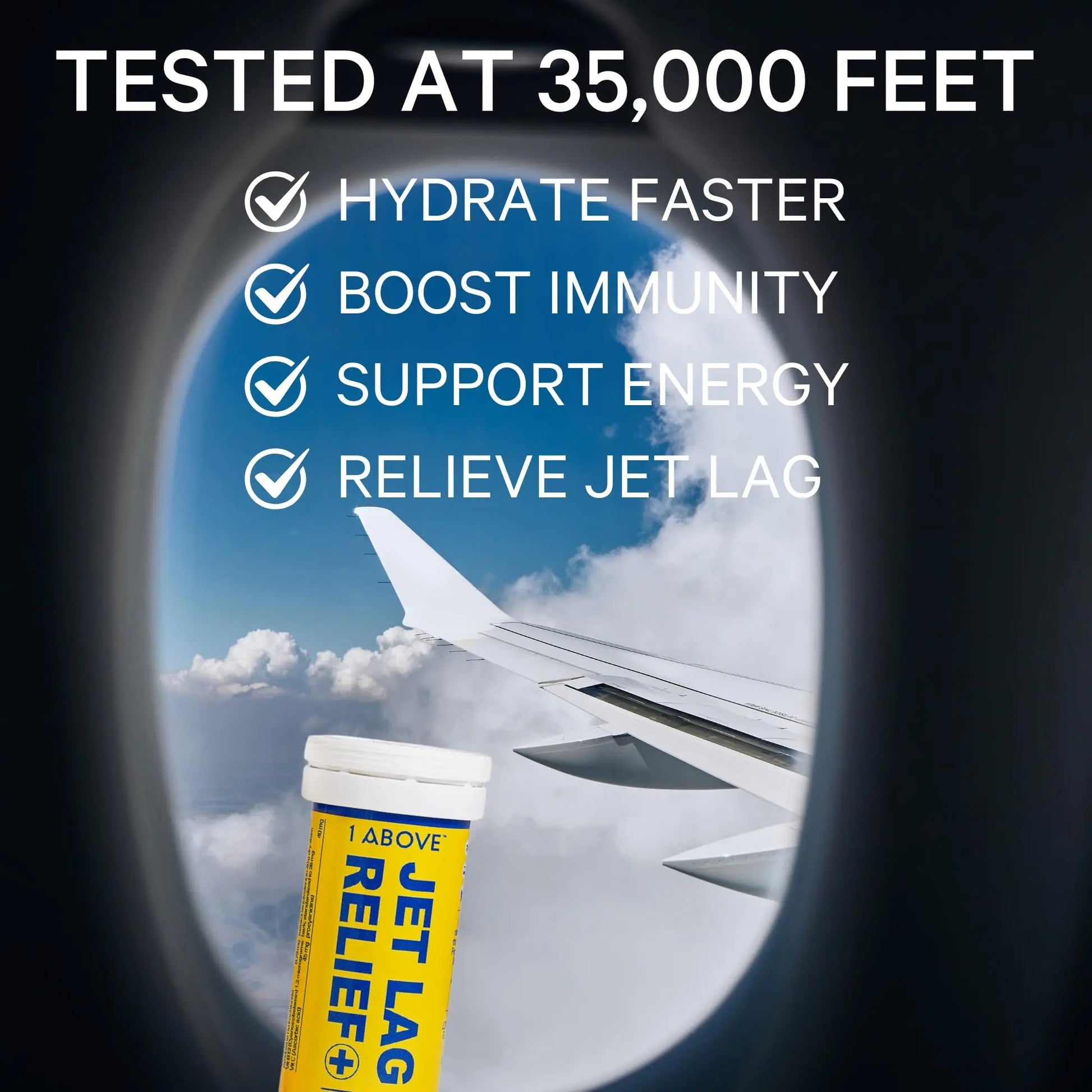 1Above Jet Lag Relief Tablets - Citrus-Flavored Effervescent Multivitamin with Pycnogenol Travel Supplement for Hydration, Energy 1ABOVE buy supplements canada