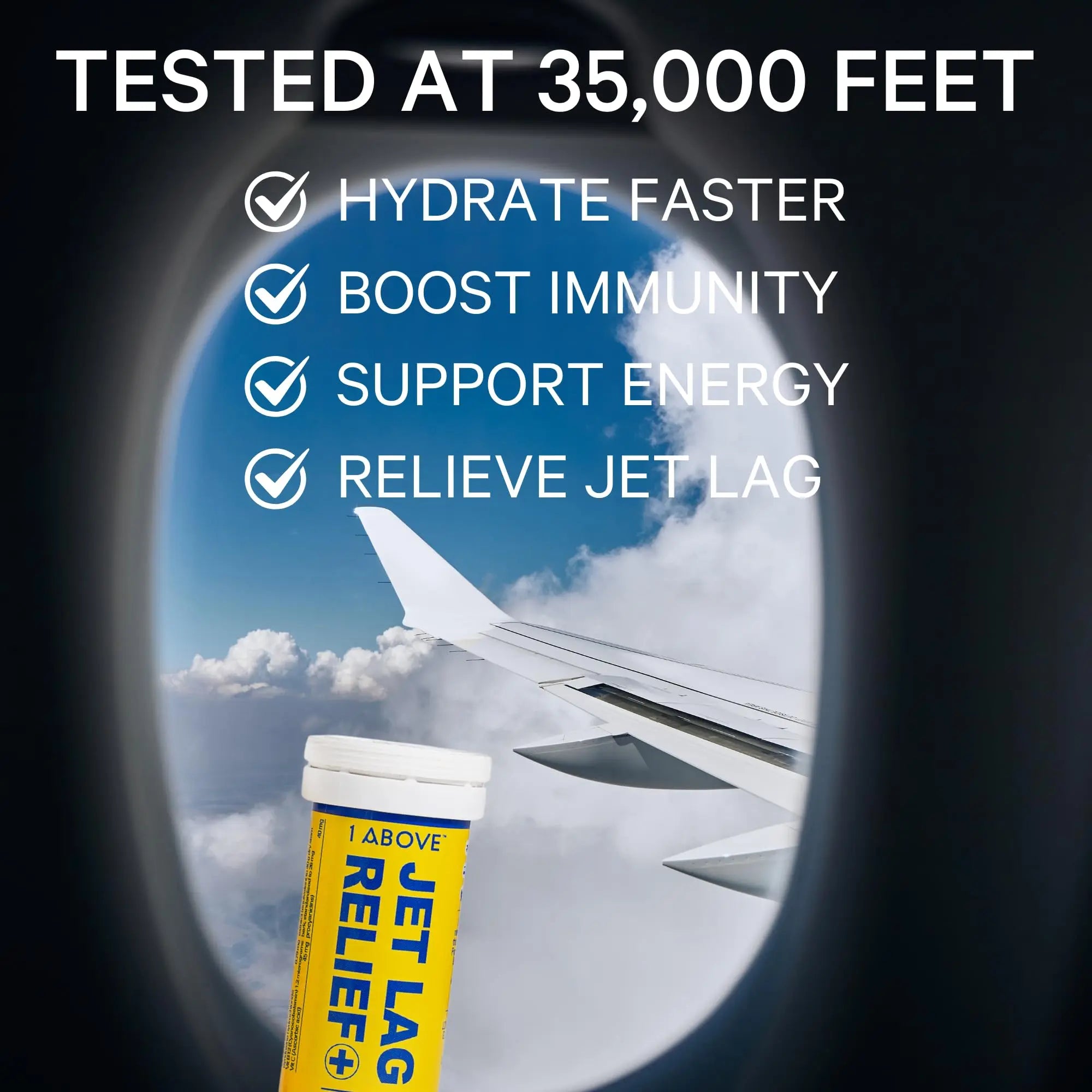 1Above Jet Lag Relief Tablets - Citrus-Flavored Effervescent Multivitamin with Pycnogenol Travel Supplement for Hydration, Energy 1ABOVE buy supplements canada