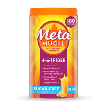 Metamucil 4-in-1 Psyllium Husk Friendly Fiber Supplement, Sugar-Free, 180 teaspoons, Orange Flavored, Daily Fiber Powder for Digestive Health Metamucil buy supplements canada