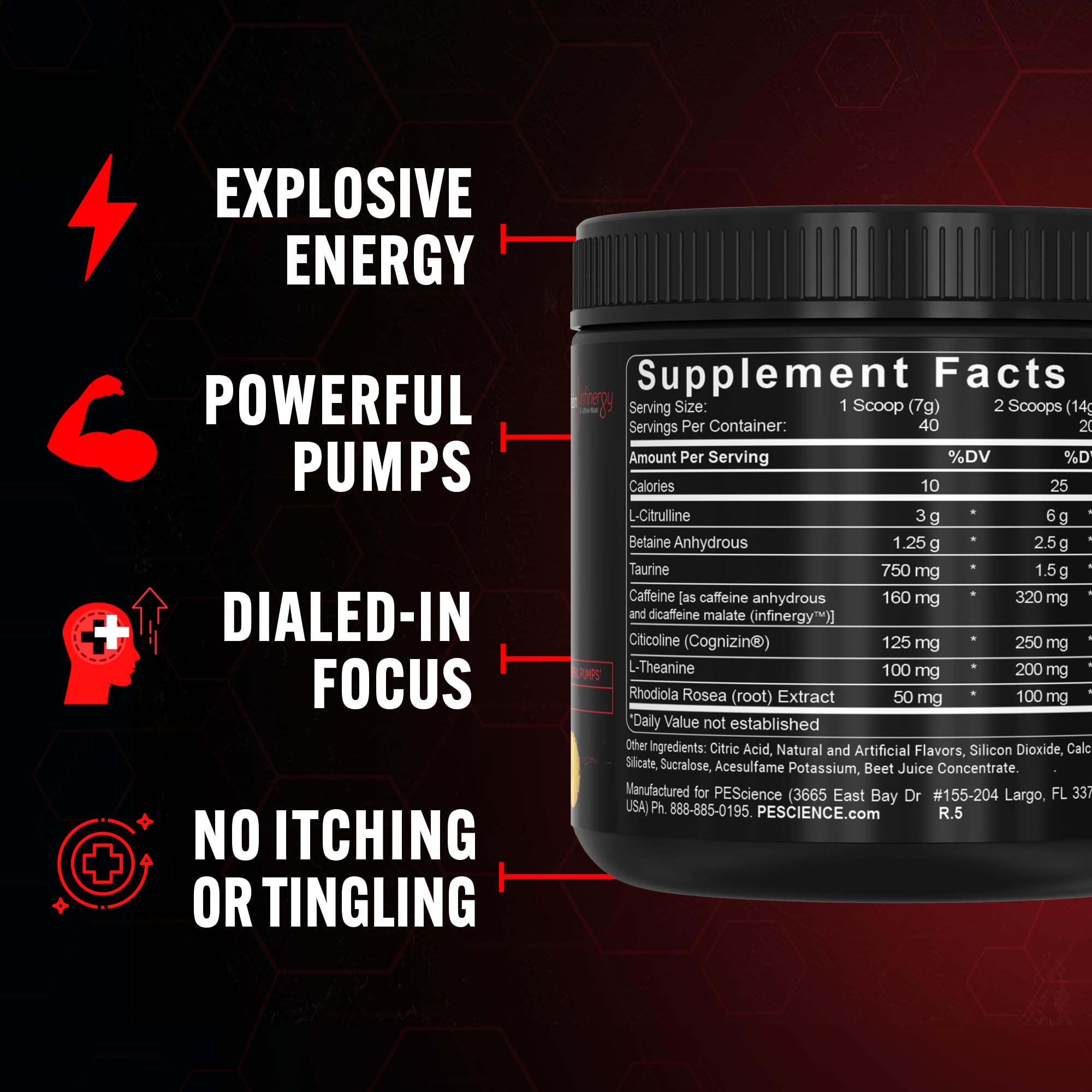PEScience Prolific Pre Workout Powder for Men & Women with L-Citrulline Nitric Oxide Booster, Energy Powder & Nootropic for Focus – Preworkout Without Beta Alanine – 40 Scoops, Mango Splash PEScience buy supplements canada