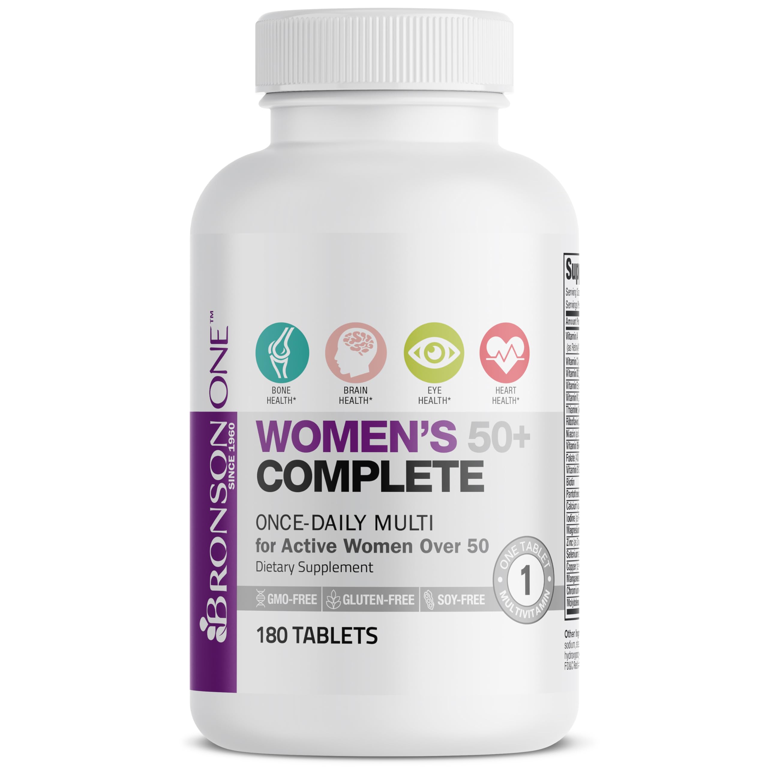 Bronson ONE Daily Women’s 50+ Complete Multivitamin Multimineral, 180 Tablets Bronson buy supplements canada