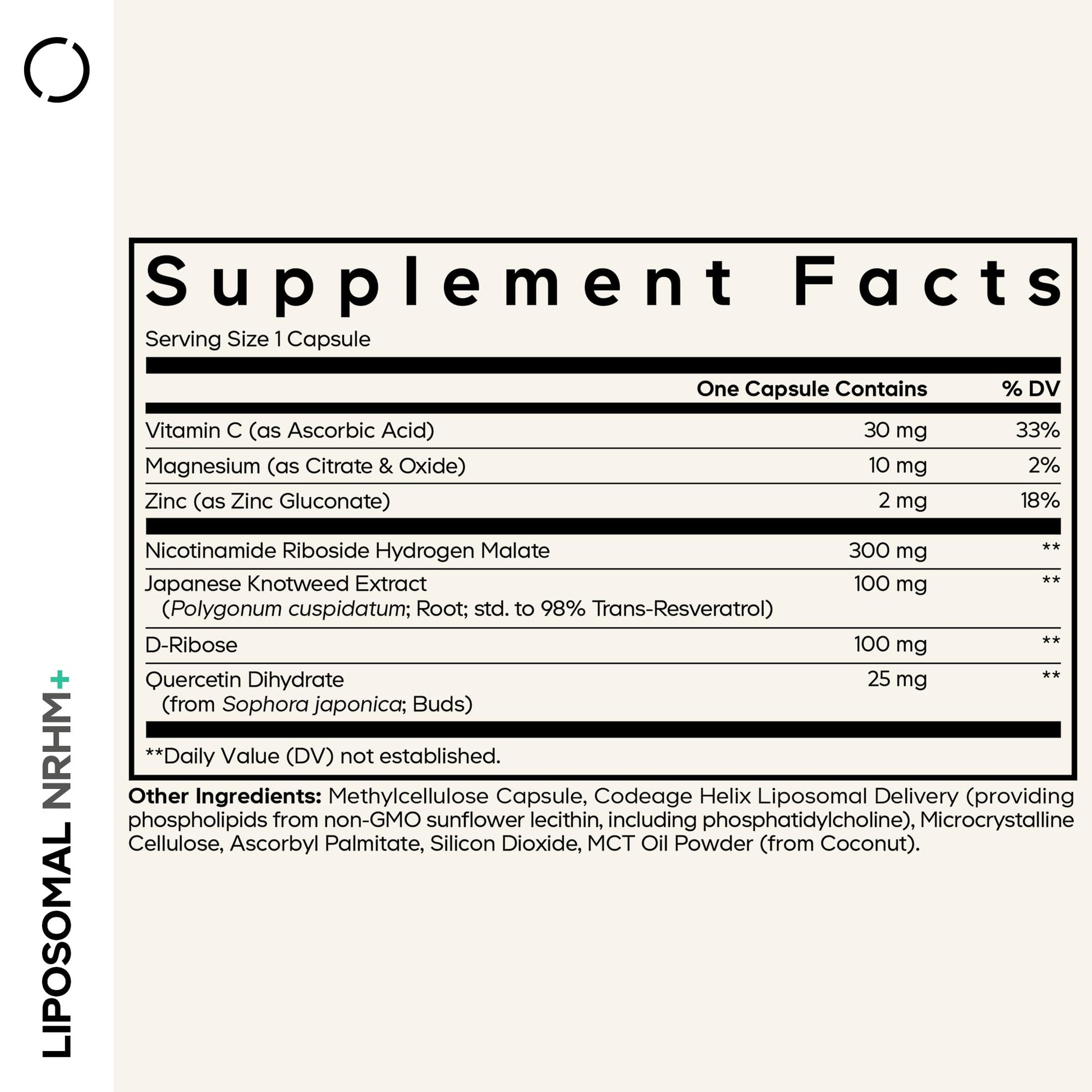 Codeage Liposomal NRHM+ Supplement - NRH Hydrogen Malate 300 mg, Resveratrol, D-Ribose & Quercetin - Vitamin C, Magnesium & Zinc - Liposomal Delivery - Non-GMO - 60 Capsules Codeage buy supplements canada