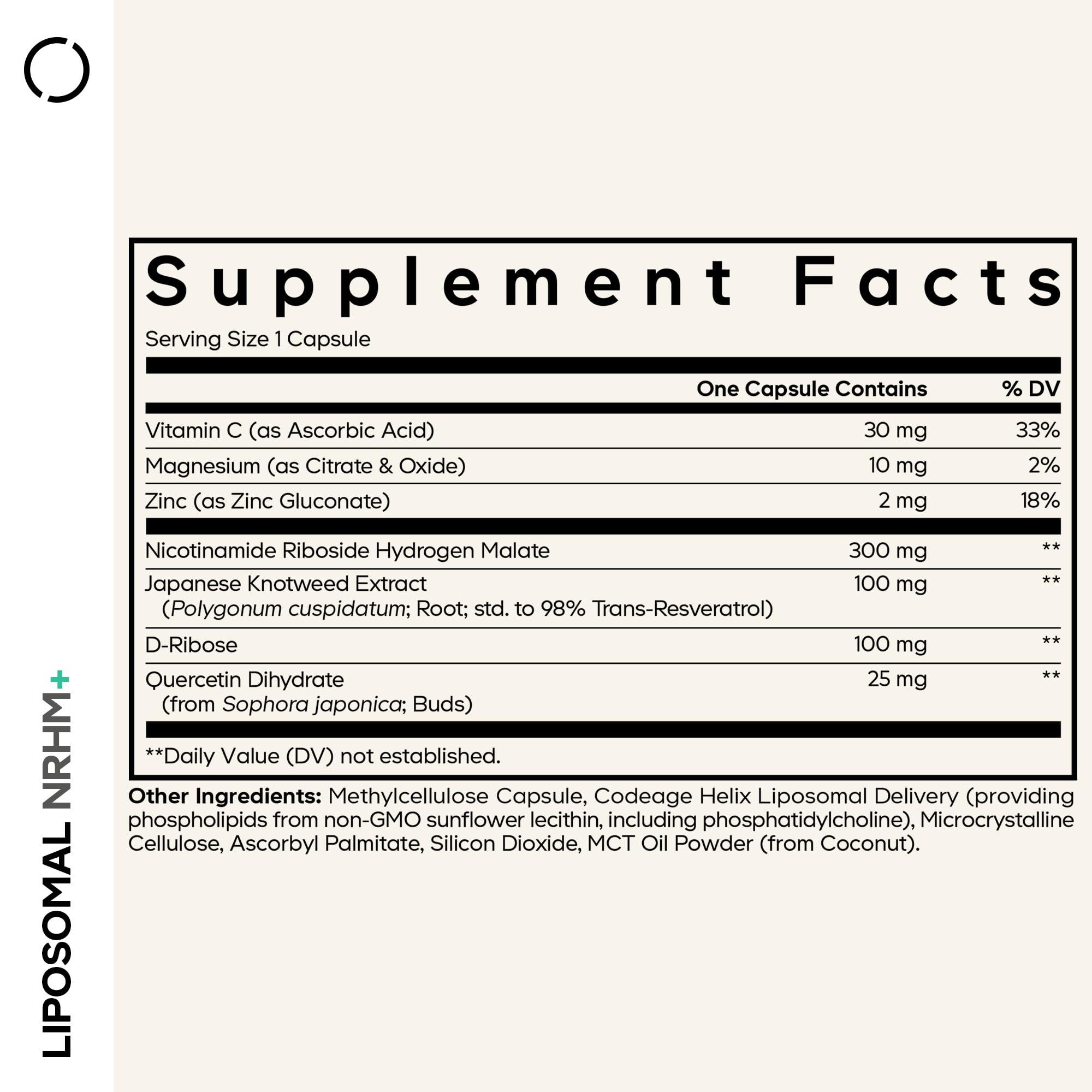 Codeage Liposomal NRHM+ Supplement - NRH Hydrogen Malate 300 mg, Resveratrol, D-Ribose & Quercetin - Vitamin C, Magnesium & Zinc - Liposomal Delivery - Non-GMO - 60 Capsules Codeage buy supplements canada