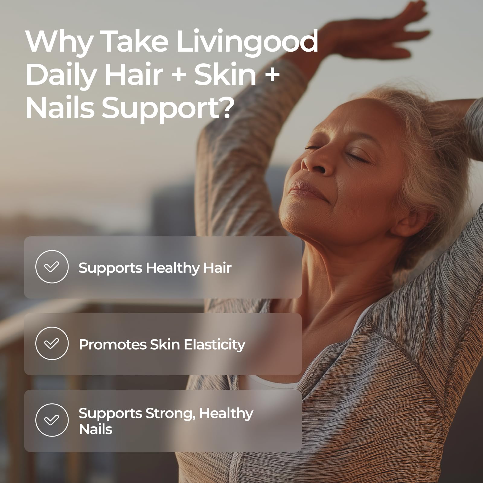 Livingood Daily Hair, Skin & Nails Supplement, 14-in-1 Formula with Biotin, Collagen, Keratin, Bamboo, Selenium, Folate, B12, Zinc and More, Beauty Supplement for Women & Men, Gluten Free, 60 Capsules Livingood Daily buy supplements canada