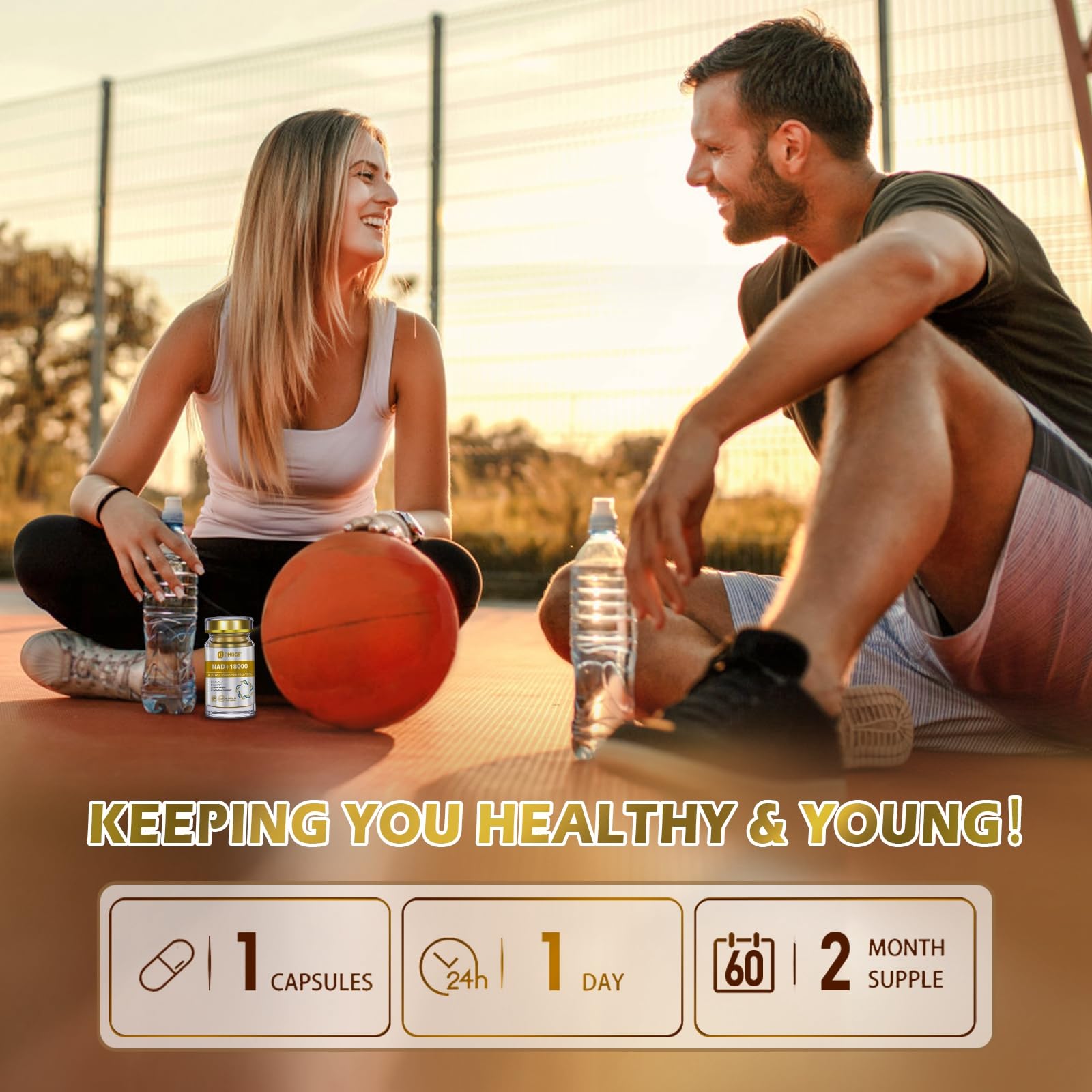 OMOGS NAD+ 300 mg + Trans-Resveratrol 200 mg, Pure NAD Supplement, Max Absorption, Boosting Supplement for DNA Repair, Healthy Aging, Cellular Energy & Longevity, 60 Capsules OMOGS buy supplements canada