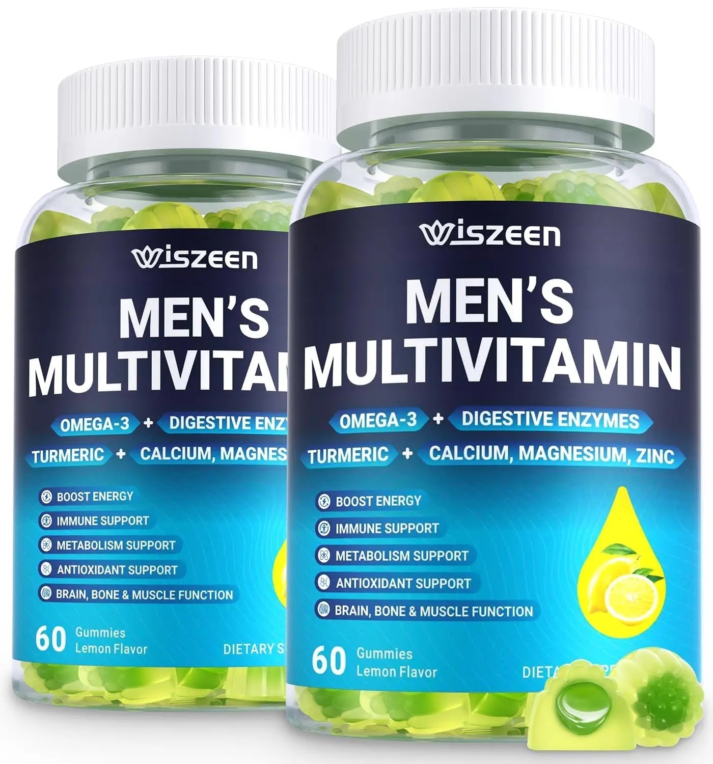 Mens Multivitamins Gummies, Methylated Multivitamin with Vitamins A C D K E, B Complex, Omega-3, Digestive Enzymes, Lycopene Wiszeen buy supplements canada