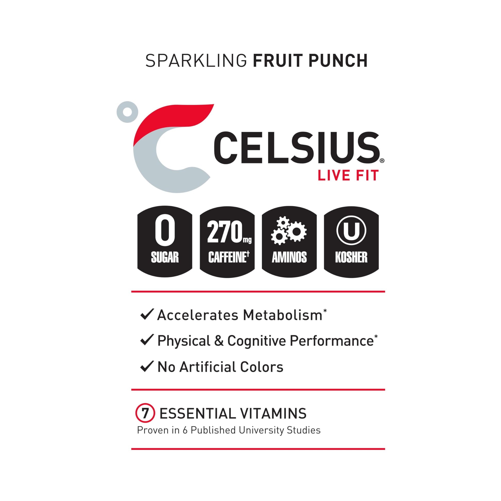 CELSIUS ESSENTIALS, Sparkling Fruit Burst, Performance Energy Drink 16 Fl Oz (Pack of 12) CELSIUS buy supplements canada