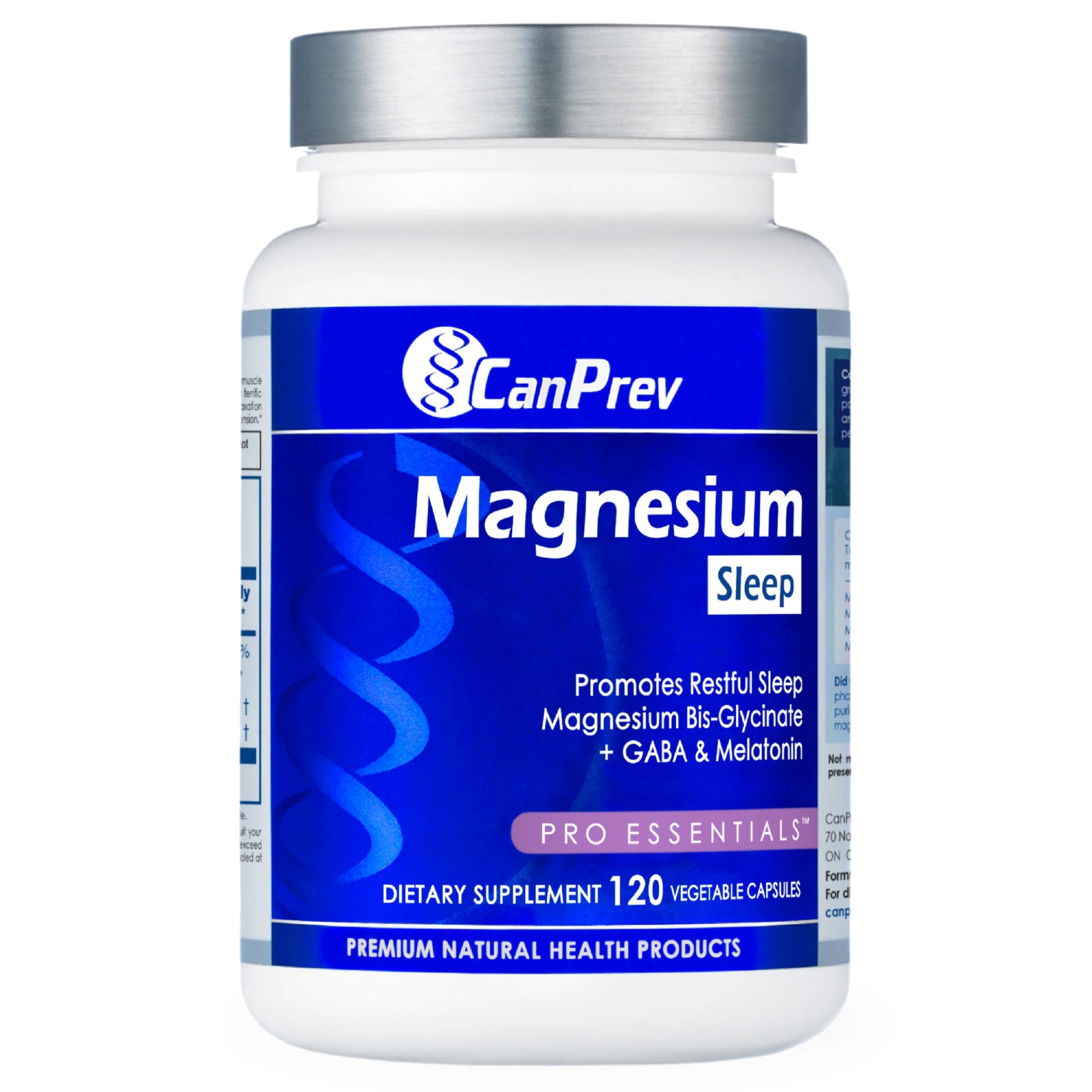 CanPrev Magnesium Bisglycinate Chelated + GABA & Melatonin, 120 Veg Caps, 120-Day Supply, Support Restful Night, Muscle Function, Promote Relaxation & Balanced Sleep-Wake Cycle, Vegan, No GMO & Gluten CanPrev buy supplements canada