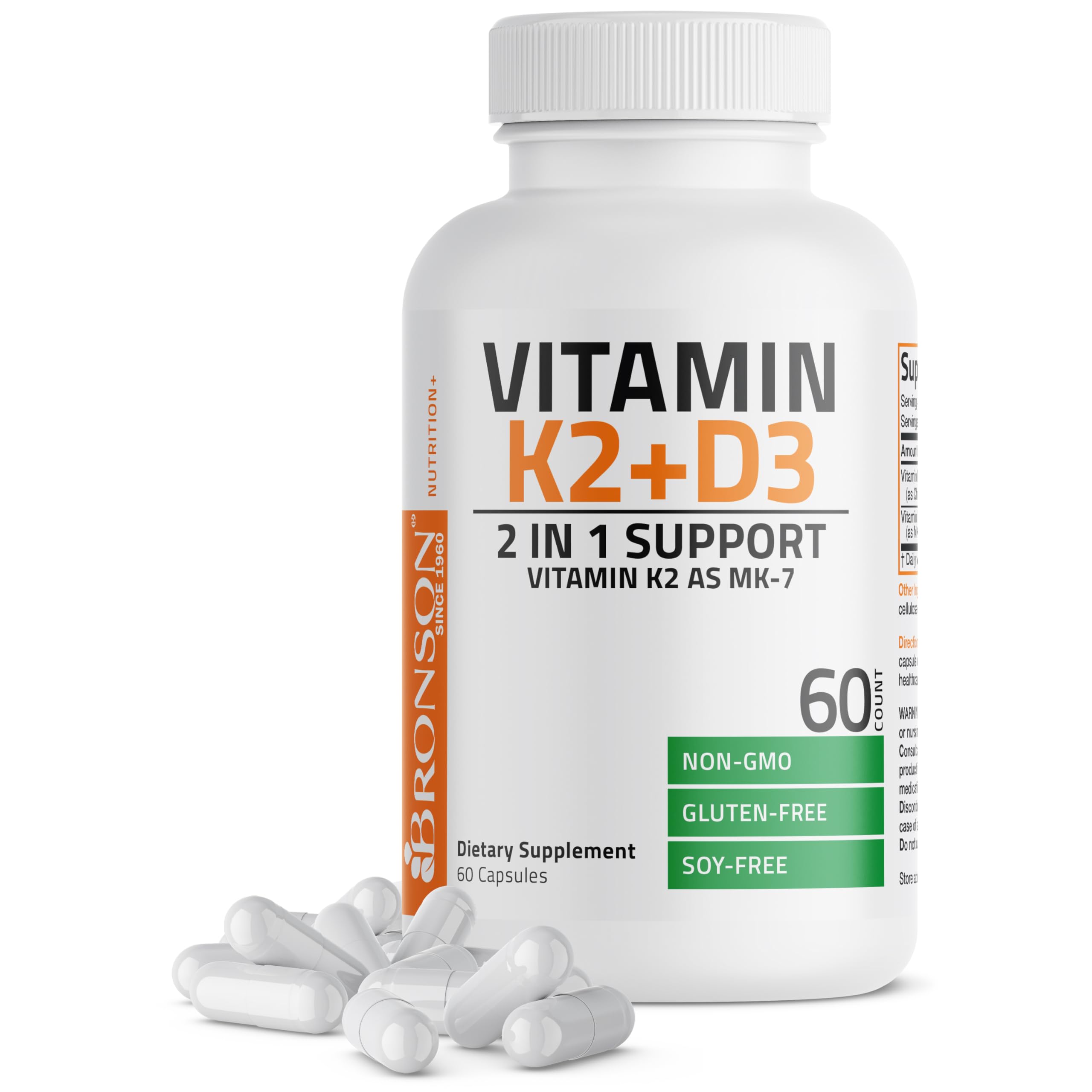 Bronson Vitamin K2 D3 (MK7) Supplement Non-GMO Formula Vitamin D3 5000IU (125 mcg) & 90 mcg K2 MK-7 Bronson buy supplements canada