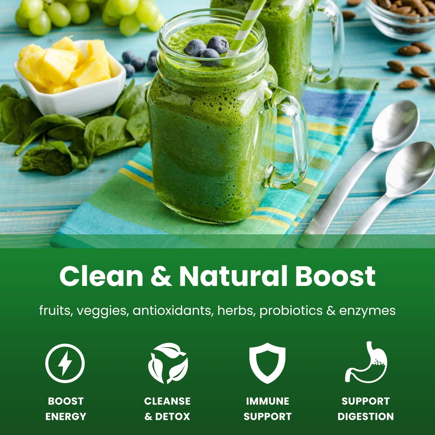 NutraChamps Super Greens Powder Premium Superfood | 20+ Organic NutraChamps buy supplements canada