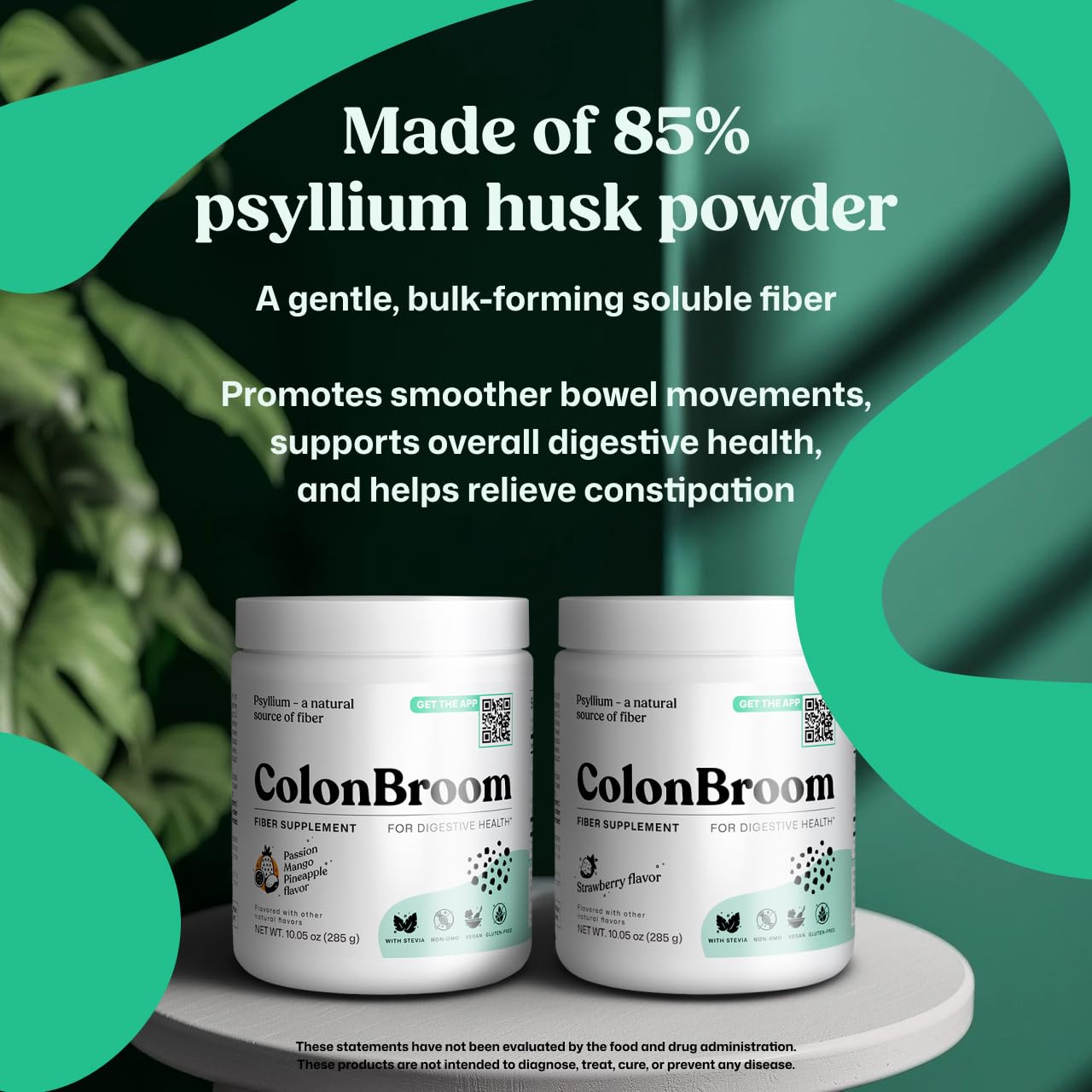 ColonBroom Psyllium Husk Powder - Colon Cleanse for Bloating Relief & Gut Health - Fiber Powder Drink - Easy to Mix - Vegan, Gluten Free, Non-GMO - Strawberry & Tropical Fruits (2 Pack) ColonBroom buy supplements canada