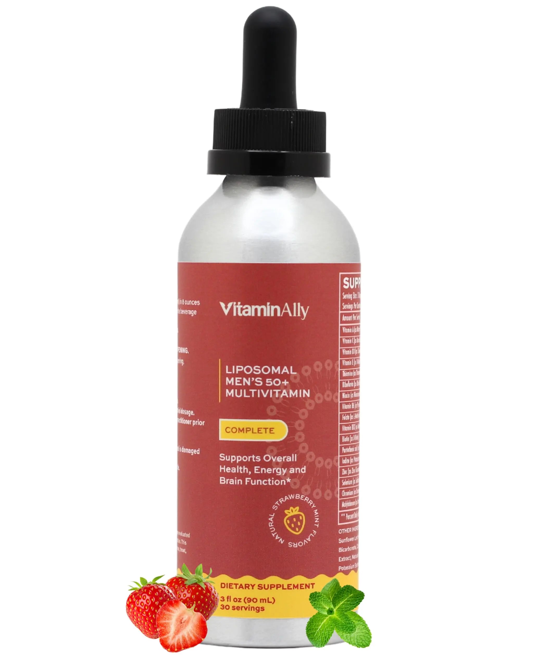 Vitaminally Liposomal Men's 50+ Liquid Multivitamin Drops | Non-GMO | Sugar Free | Gluten Free | 30 Day Supply | 3 FL Oz | Vitaminally buy supplements canada