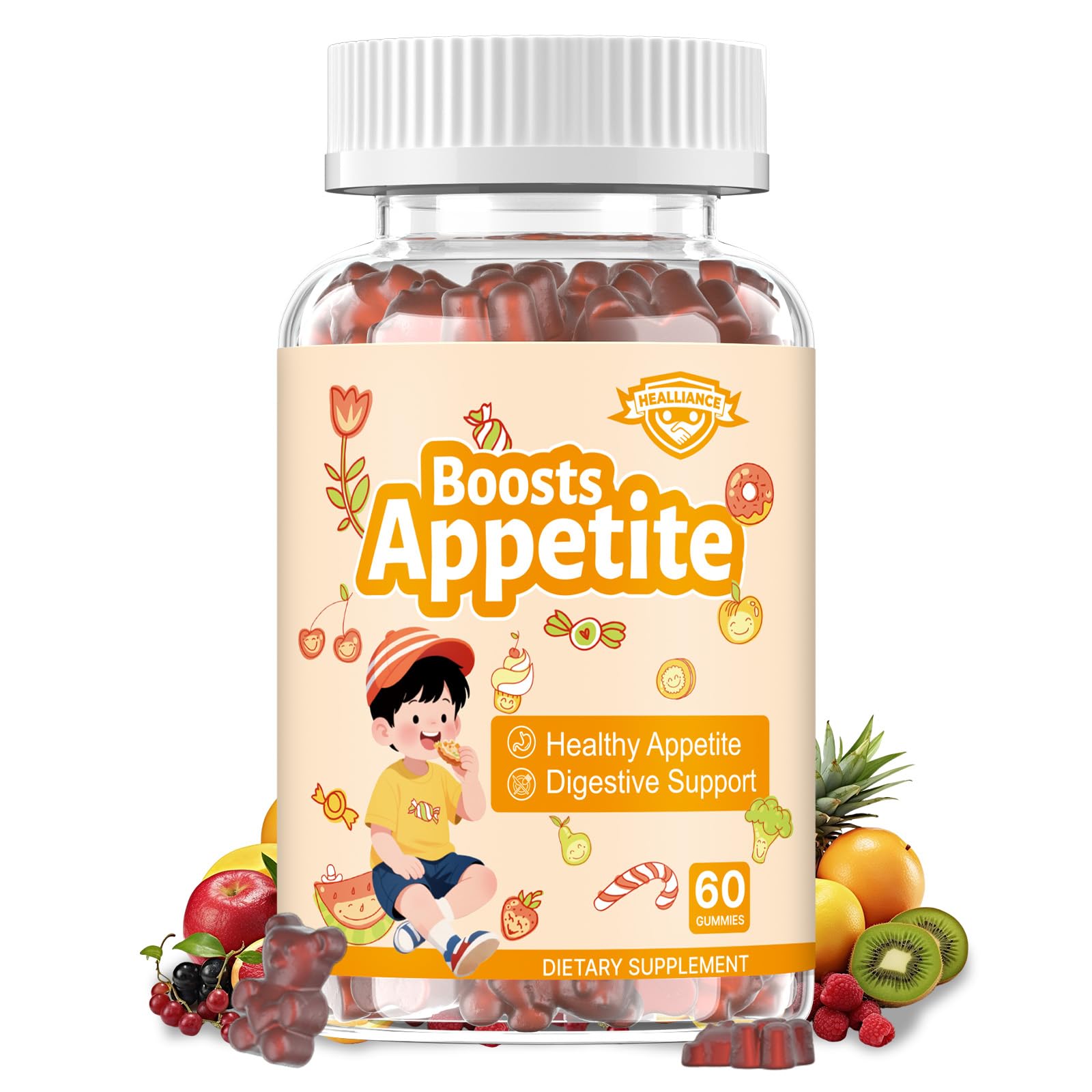 Appetite Booster Gummies for Kids Adults – Natural Blend of Hawthorn Zinc Carrot Supports Digestion Helps Increase Appetite, Promotes Healthy Eating Habits for Picky Eaters (Mixed Fruit Flavor) Healliance buy supplements canada