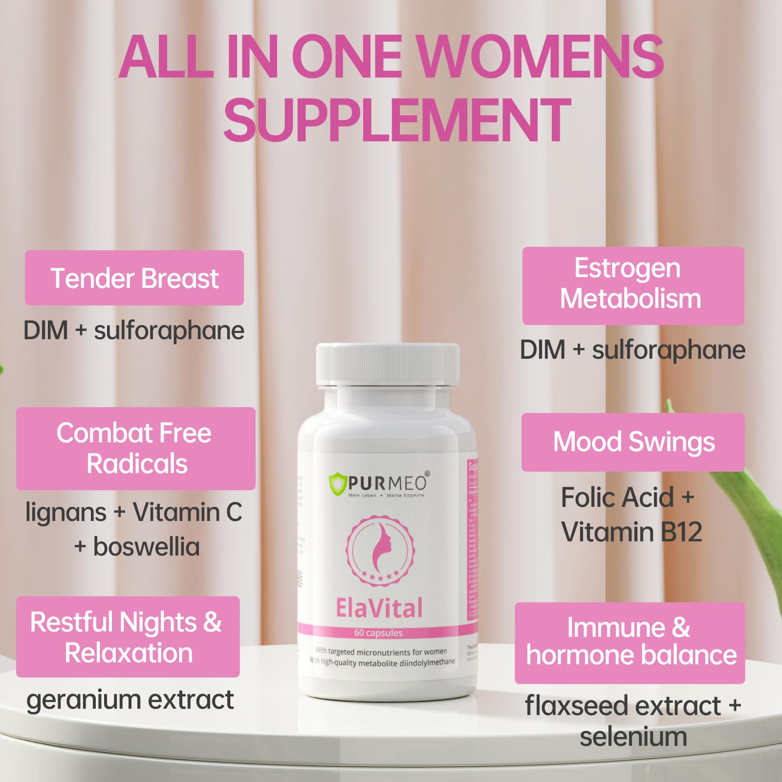 purmeo DIM Supplement for Women, Patented Formula Diindolylmethane Support Estrogen Hormone Balance & Breast Health, Non-GMO, 60ct Vegan Capsules purmeo buy supplements canada