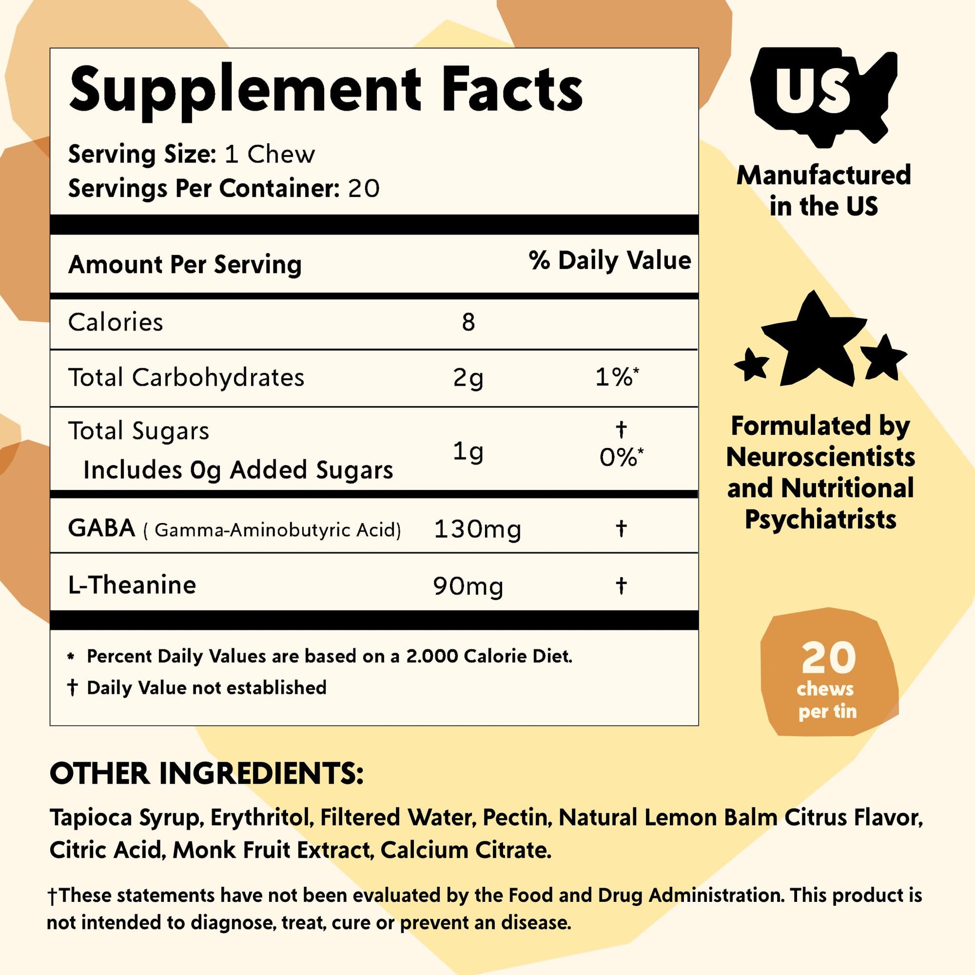 PYM Citrus Mood Chews Support for Stress, Worry & Overwhelm, 120 Count | 130mg GABA, 90mg L-Theanine | Vegan, Non-GMO, Gluten-Free, No Added Sugar | All-Natural Mood Balance Supplement Made in USA PYM Health buy supplements canada