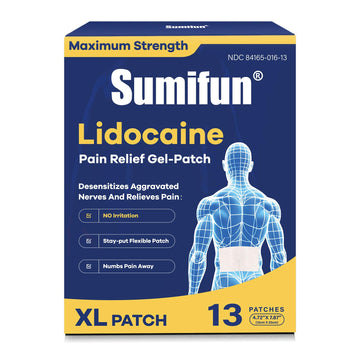 Sumifun XL Lidocaine Patches for Pain Relief, 4% Lidocaine Maximum Strength OTC, Extra Large 4.72"x7.87" for Full Back Pain Patches & Large Areas (Extra Large, Count, 13) Sumifun buy supplements canada