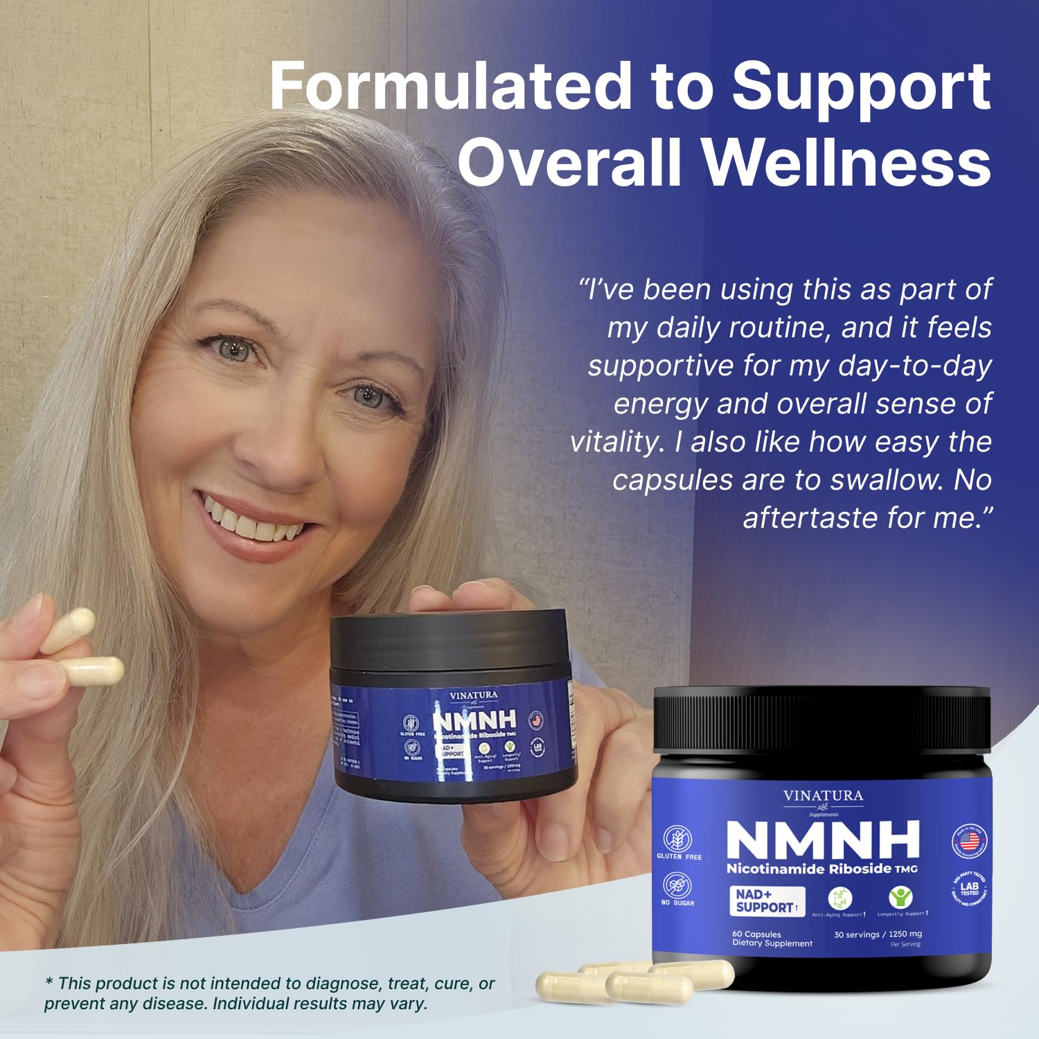 VINATURA NMNH (NMN Supplement Alternative) Nicotinamide Riboside & TMG - NAD Supplement for Anti-Aging - 60 Capsules VINATURA buy supplements canada
