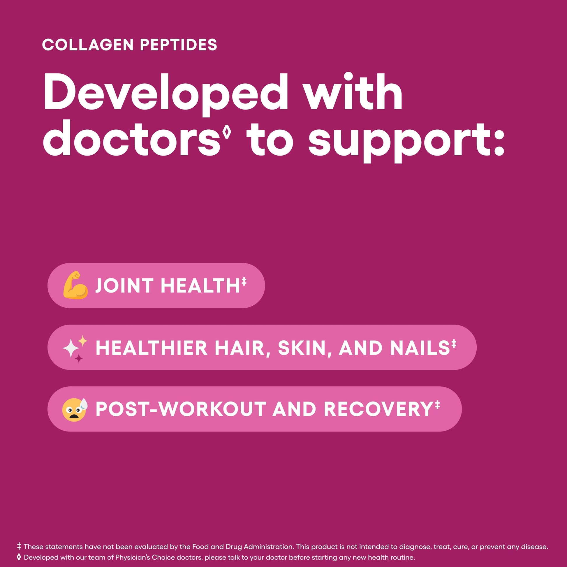 Physician's CHOICE Collagen Peptides - Hydrolyzed Protein Powder for Hair, Skin, Joints - Grass Fed, Non-GMO Physician's CHOICE buy supplements canada