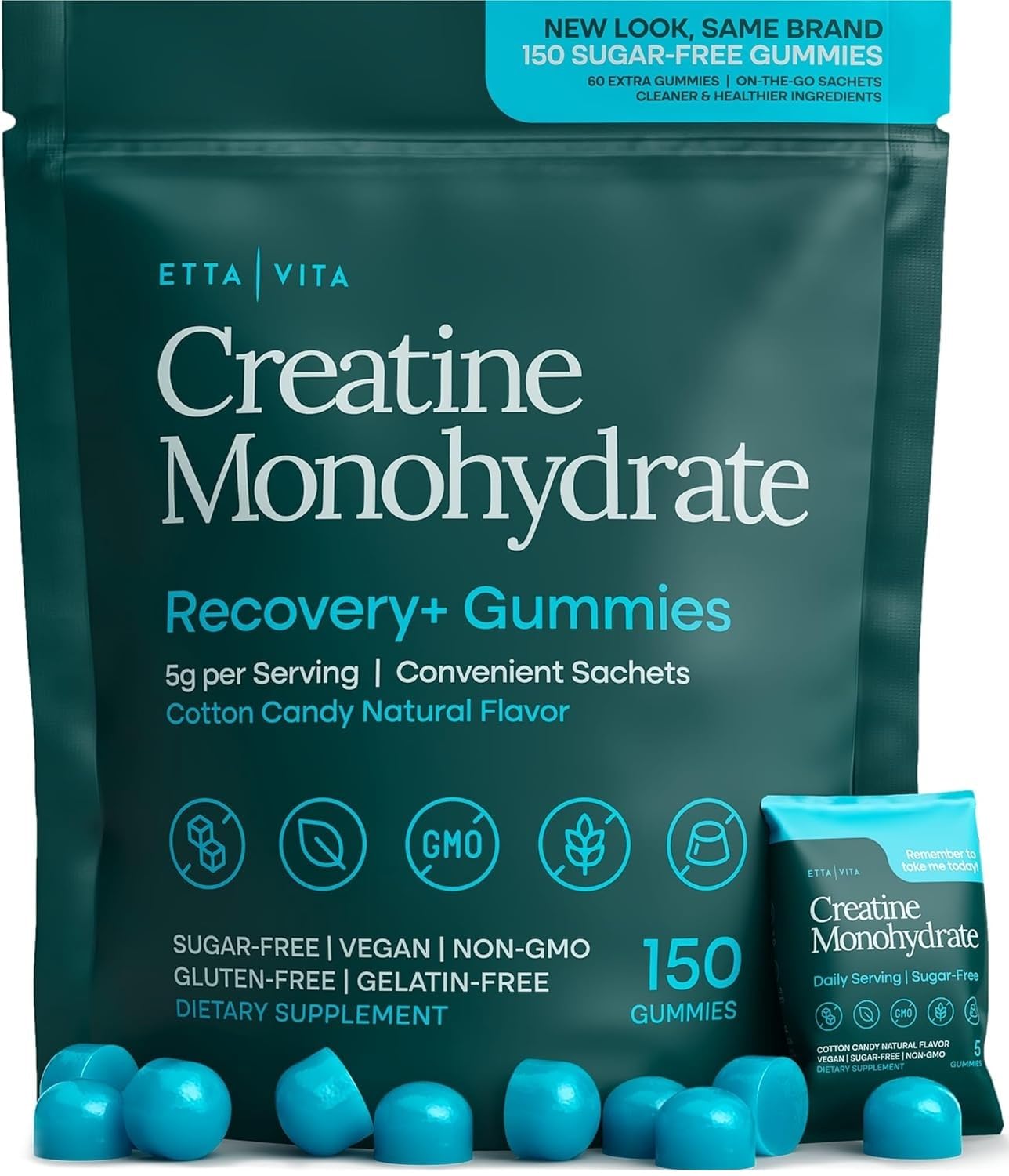 Sugar-Free Creatine Monohydrate Gummies (5g Per Packet) - Potent Creatine Gummies for Men & Women, Supplement for Muscle Support, Cognitive Function - Non-GMO, Gluten-Free, Mucuna Pruriens Etta Vita buy supplements canada