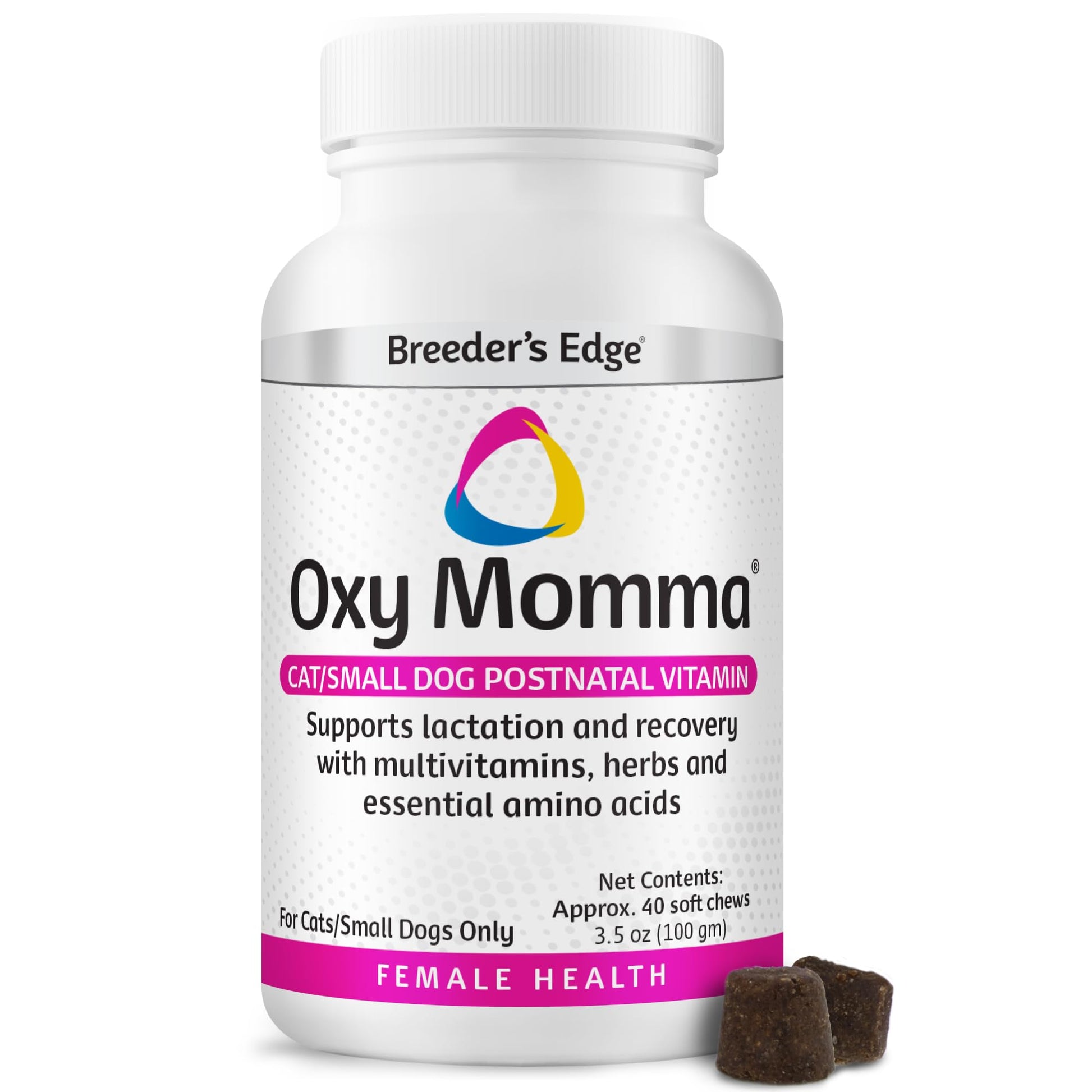 Breeder's Edge Oxy Momma Soft Chews, Postnatal Vitamin Supplement for Lactating Dogs and Cats, Supports Recovery, Hormones, and Next Pregnancy - for Small Dogs & Cats, 40ct Soft Chews Revival Animal Health buy supplements canada