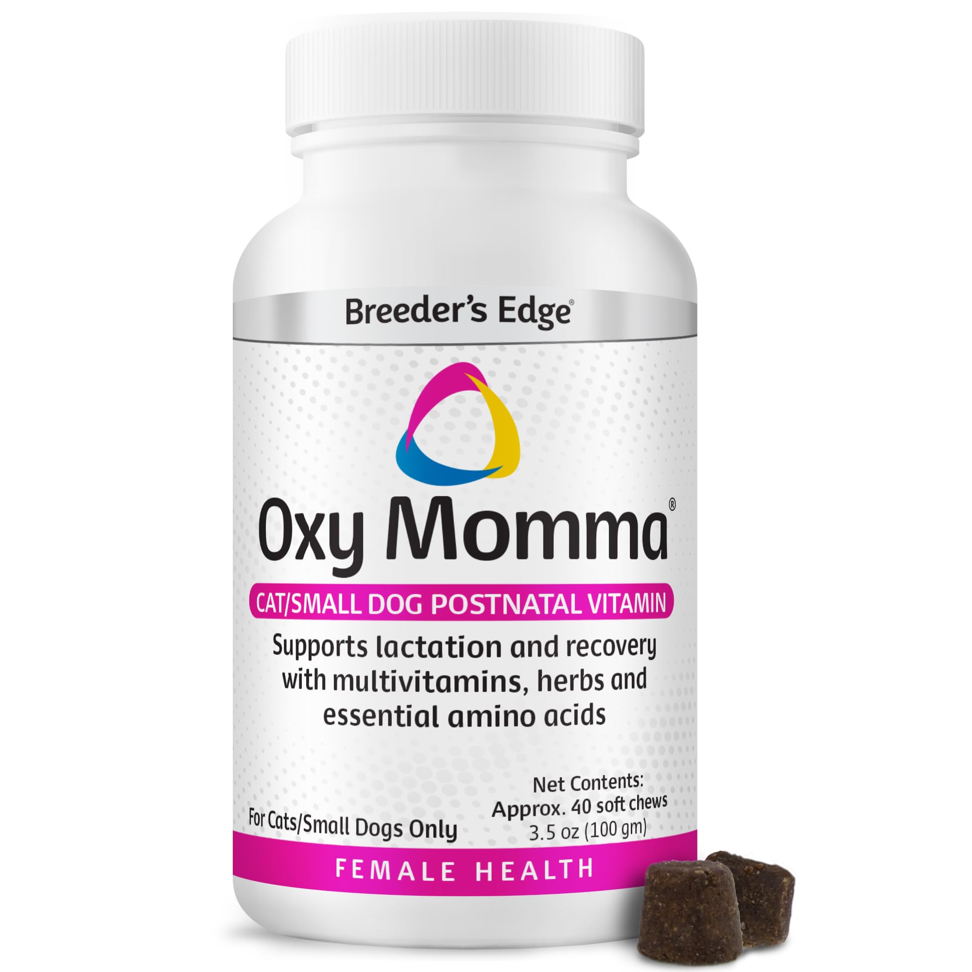 Breeder's Edge Oxy Momma Soft Chews, Postnatal Vitamin Supplement for Lactating Dogs and Cats, Supports Recovery, Hormones, and Next Pregnancy - for Small Dogs & Cats, 40ct Soft Chews Revival Animal Health buy supplements canada