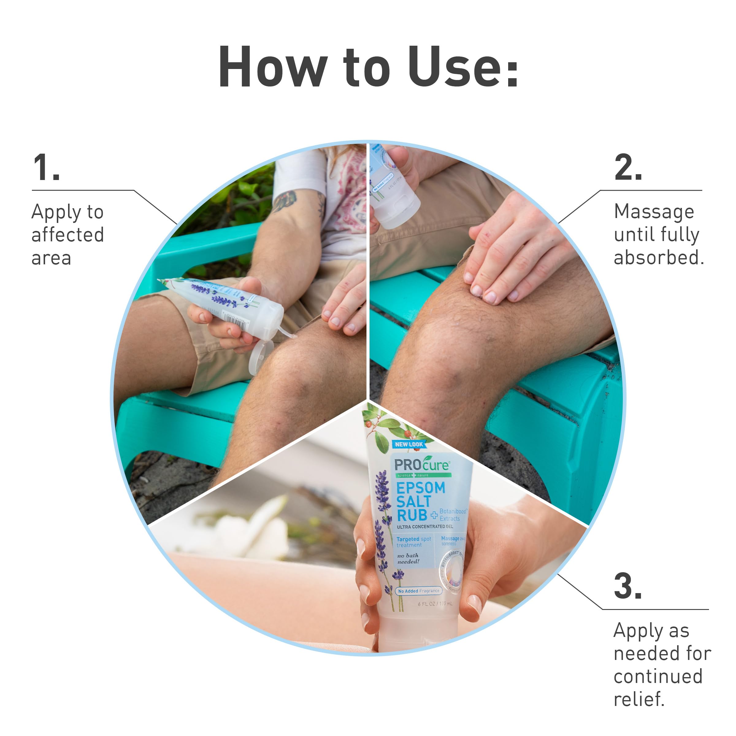 PROcure Epsom Salt Rub Gel – Concentrated Muscle Relief with Organic Aloe Vera & Essential Oils for Aches, Soreness & Tension – 2 Pack PROcure buy supplements canada