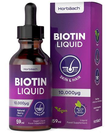 Biotin Liquid Drops for Hair & Skin Support | 10000 mcg Supplement | 59 ml Vitamin B7 Horbäach buy supplements canada
