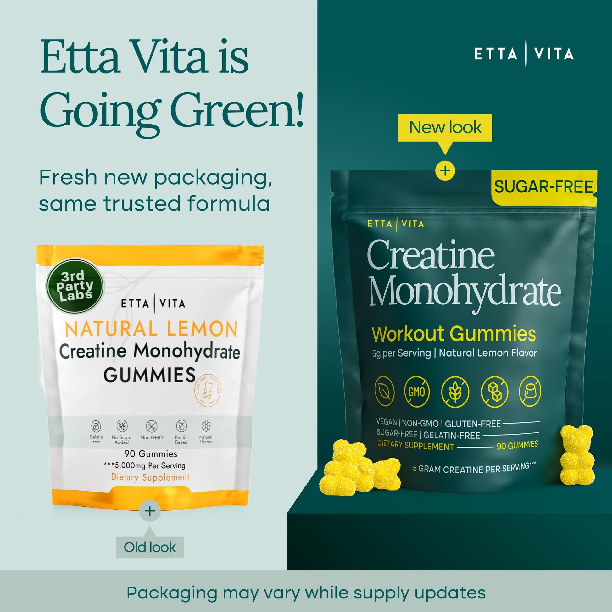 Sugar-Free Creatine Monohydrate Gummies 5gram per Serving, Potent Creatine Gummies for Women & Men, Supplement for Muscle Support, Cellular Energy & Cognitive Function [Lemon Drops Candy Flavor] Etta Vita buy supplements canada