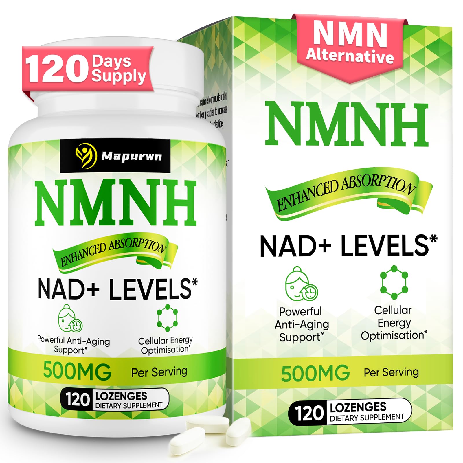 Mapurwn NMNH (Dihydronicotinamide Mononucleotide), NMN Supplement, 500mg per Serving NAD Supplement to Boost NAD+ Levels As We Age for Women & Men, Anti-Aging, Energy, Focus, 120 Count Mapurwn buy supplements canada