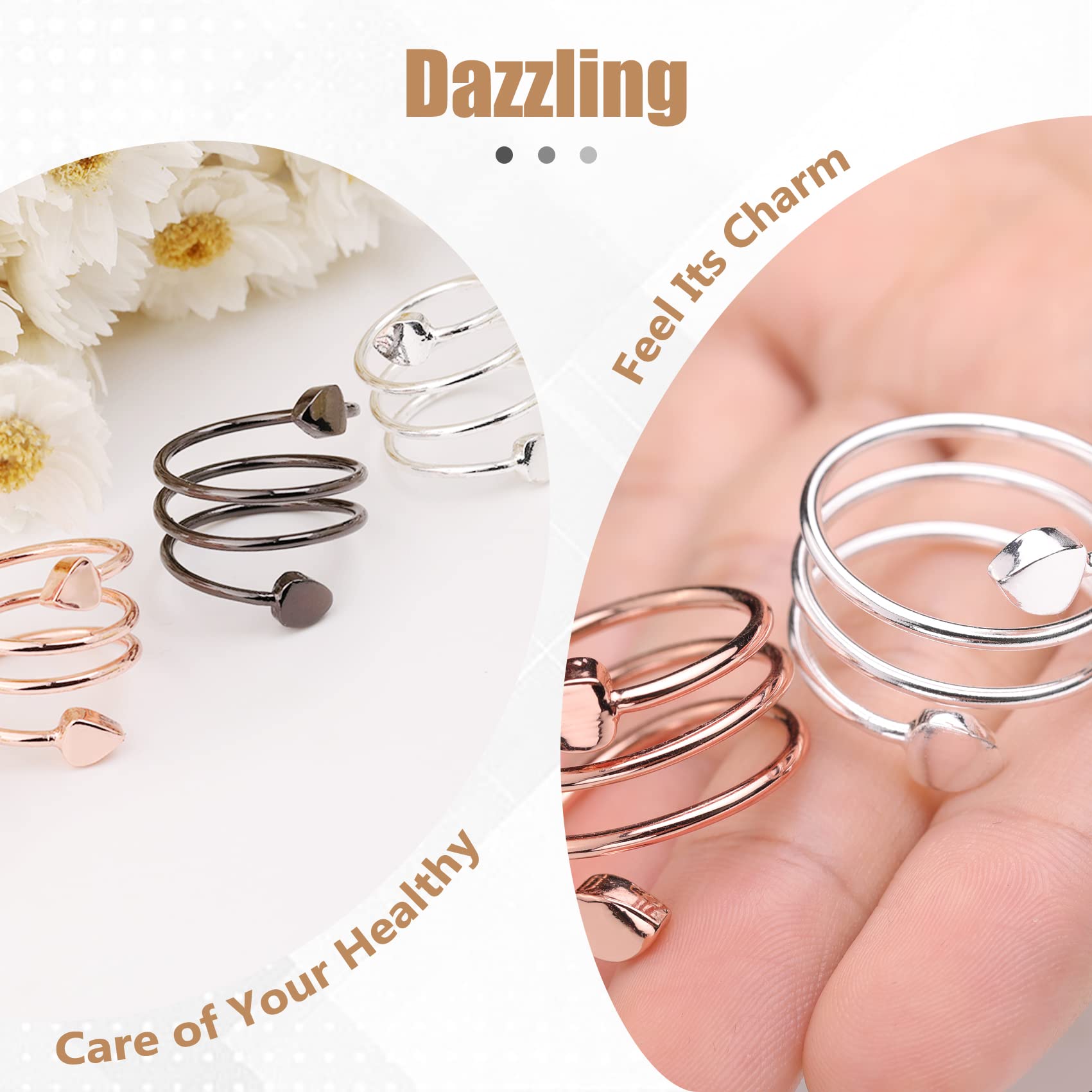Jecanori Copper Rings for Women,Magnetic Ring Adjustable Love Heart Copper Rings Jecanori buy supplements canada