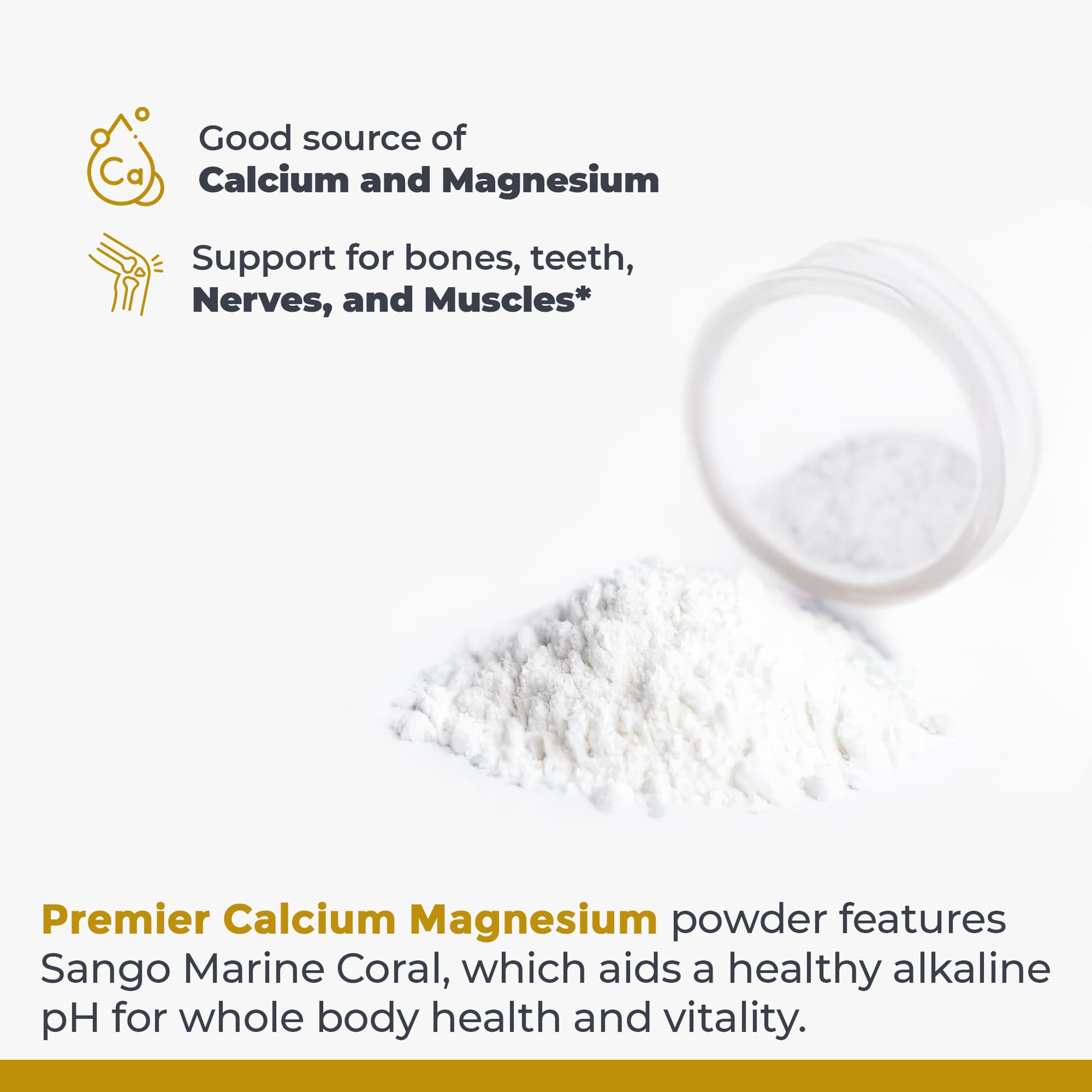 Premier Research Labs Calcium Magnesium Powder - Natural Coral Calcium Powder for Bone Health, Mix with Water for Alkaline PH Balance - 8 oz Premier Research Labs buy supplements canada