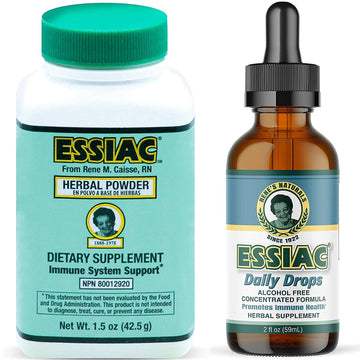Essiac All-Natural Tea Powder & Organic Wild-Crafted Daily Drops | Detoxify Liver, Blood & Lymph Node Essiac buy supplements canada