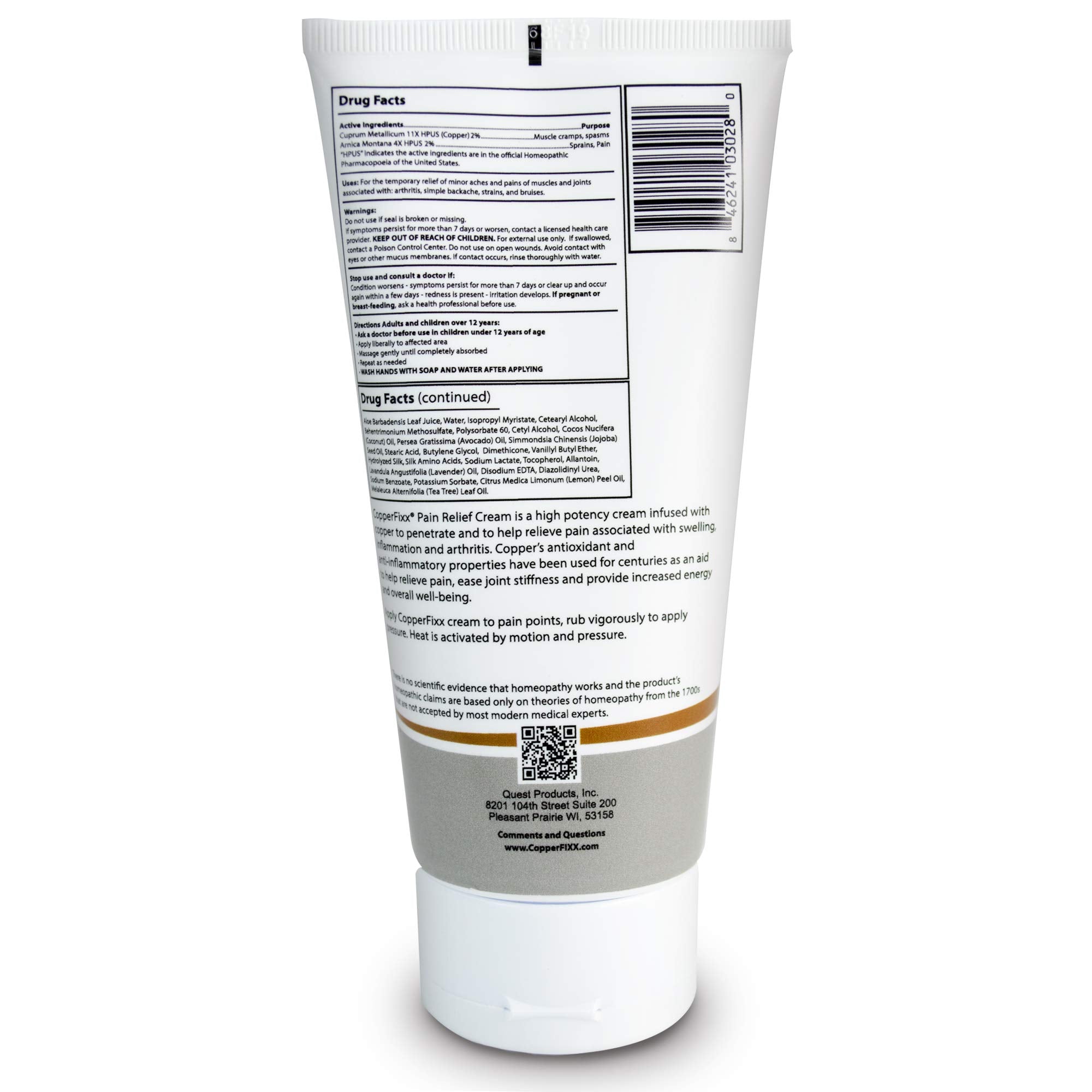 CopperFixx Pain Relief Cream, 5 Fl Oz Tube Powered by Copper with Heat Technology Arnica for Muscle & Stiffness Joint Inflammation, Knee, Back, Shoulder Arthritis Pain. Fast Acting, CF03028 CopperFixx buy supplements canada
