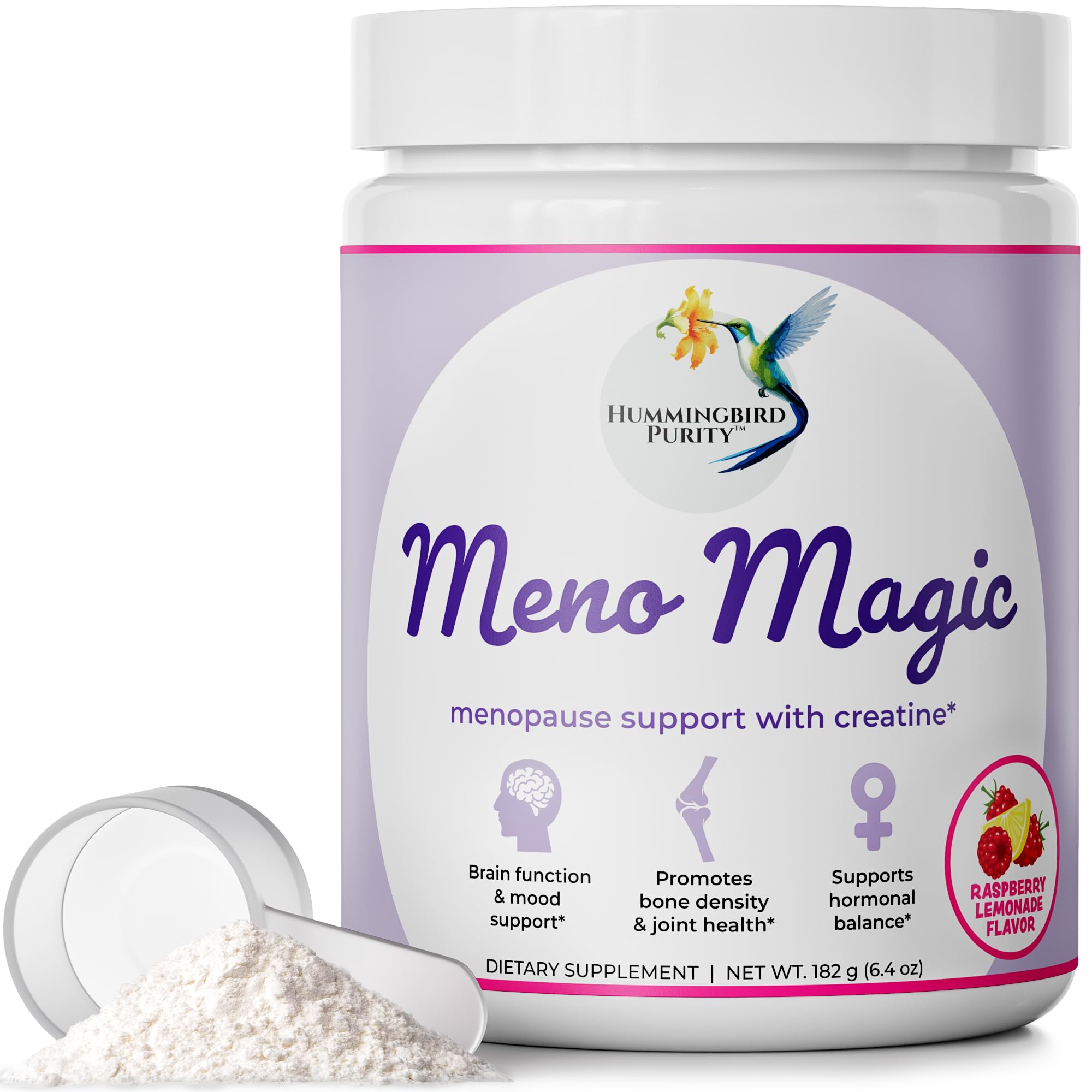 Meno Magic Menopause Support Drink – Raspberry Lemonade with Creatine, Herbs & Vitamins | 30 Servings Hummingbird Purity buy supplements canada