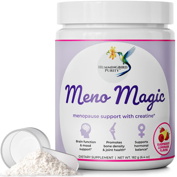 Meno Magic Menopause Support Drink – Raspberry Lemonade with Creatine, Herbs & Vitamins | 30 Servings Hummingbird Purity buy supplements canada