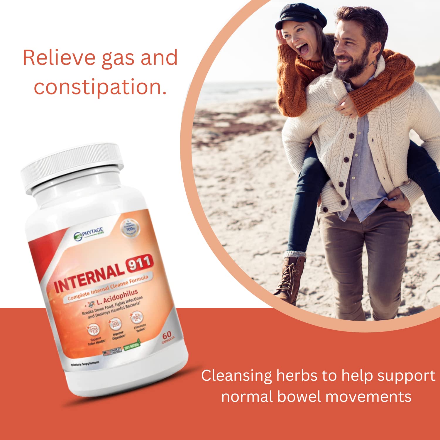Phytage Labs Internal 911 Colon Cleanse Detox Supplement - Natural Laxative Cleanser Removes Toxins for Better Digestion and Radiant Skin - 60 Capsules Phytage Labs buy supplements canada