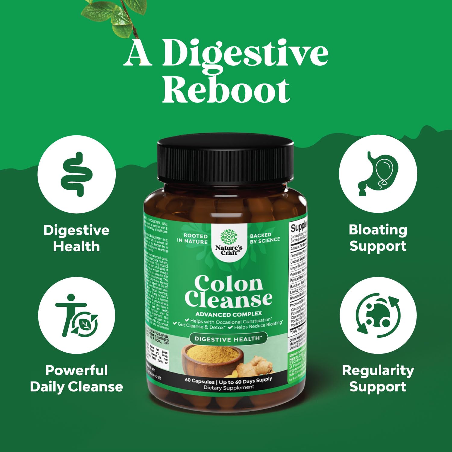 Colon Cleanser & Detox - Lactobacillus Acidophilus Probiotic Supplement Body Cleanse Natures Craft buy supplements canada