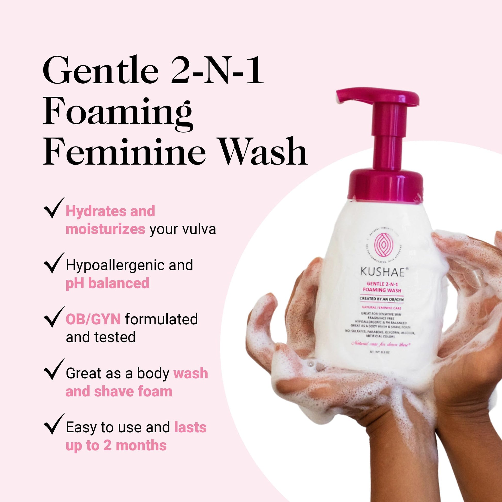 Kushae Gentle 2-in-1 Foaming Wash, pH Balance Feminine Wash for Optimal Hygiene Kushae buy supplements canada