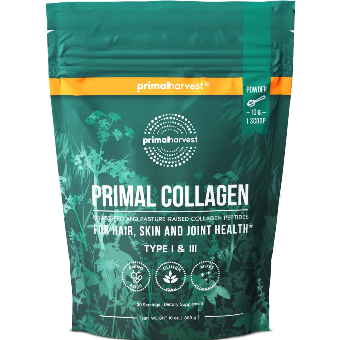 Primal Harvest Collagen Powder for Women or Men Primal Collagen Peptides Powder Type I & III, 10 Oz Collagen Protein Powder for Hair Primal Harvest buy supplements canada