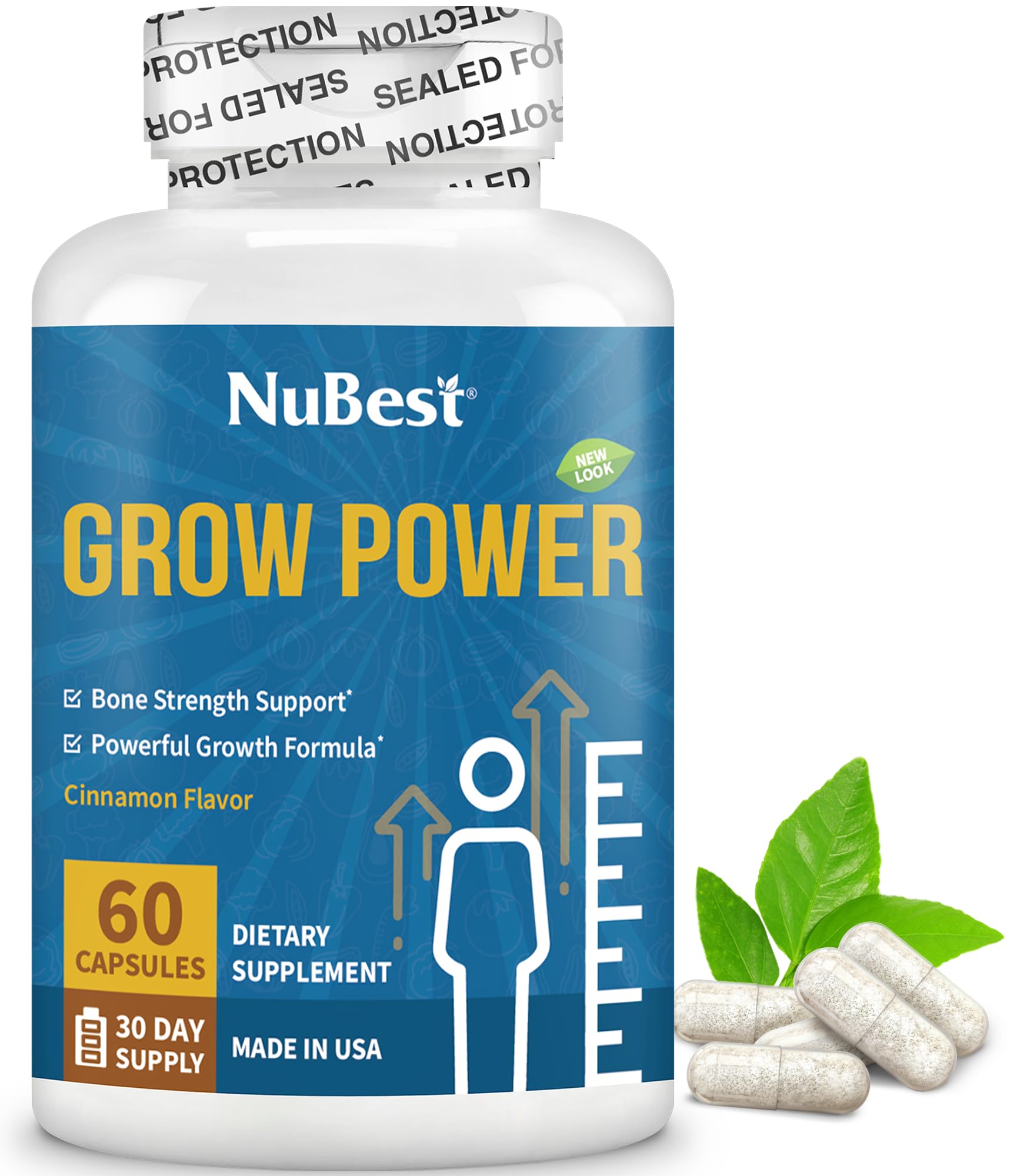 NuBest Grow Power - Calcium Supplement, Magnesium Supplement with Vitamin D3, B6, Zinc, Phosphorus and Multivitamin for Strong Bones, Overall Health for Age 10+ | 60 Capsules | 1 Month Supply NuBest buy supplements canada